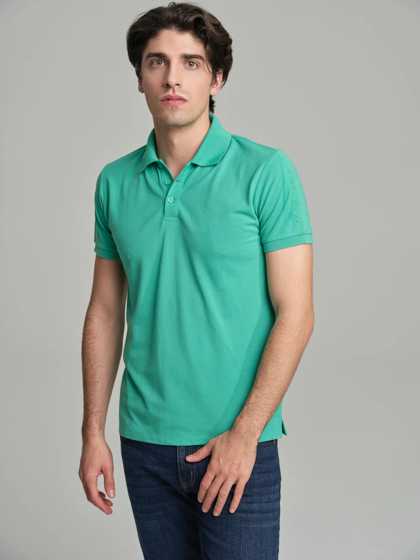 89 Edition Capsule Collection K-Easy reflective print piquet polo shirt - Image 8