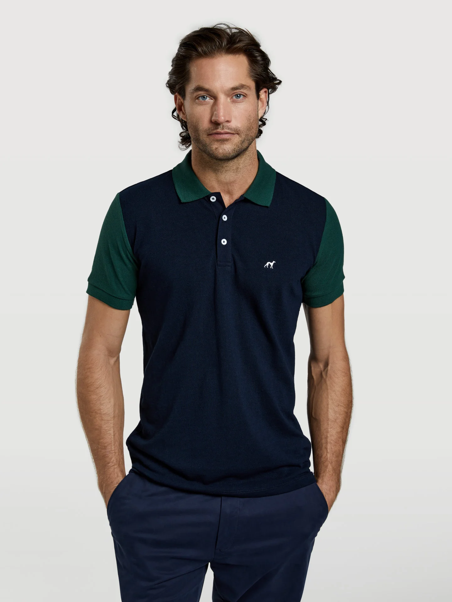89 edition slim fit piqué polo shirt with colour-block
