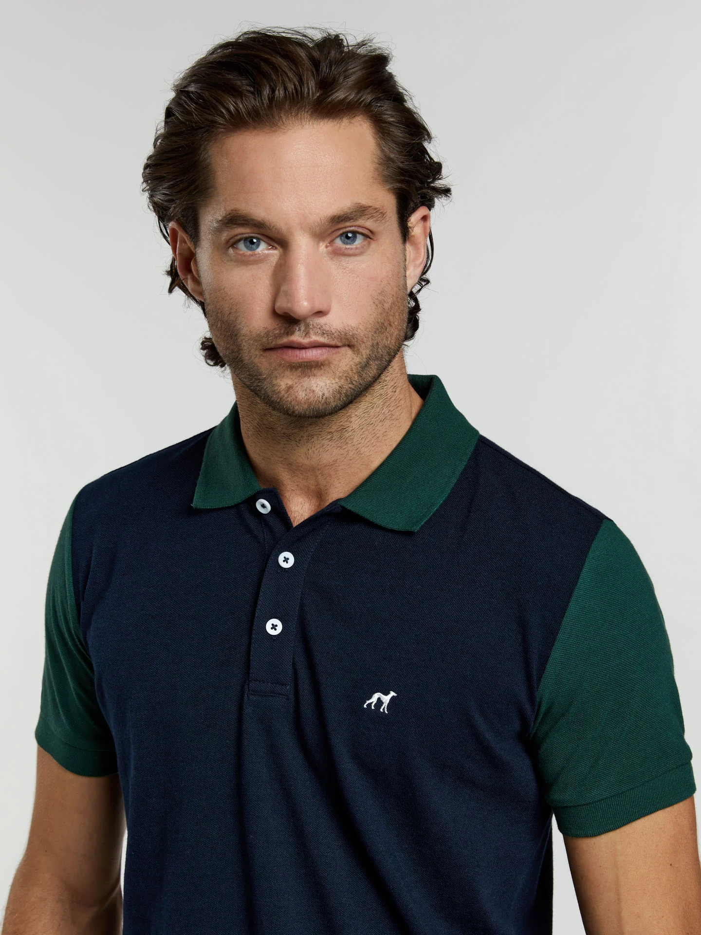 89 edition slim fit piqué polo shirt with colour-block - Image 3