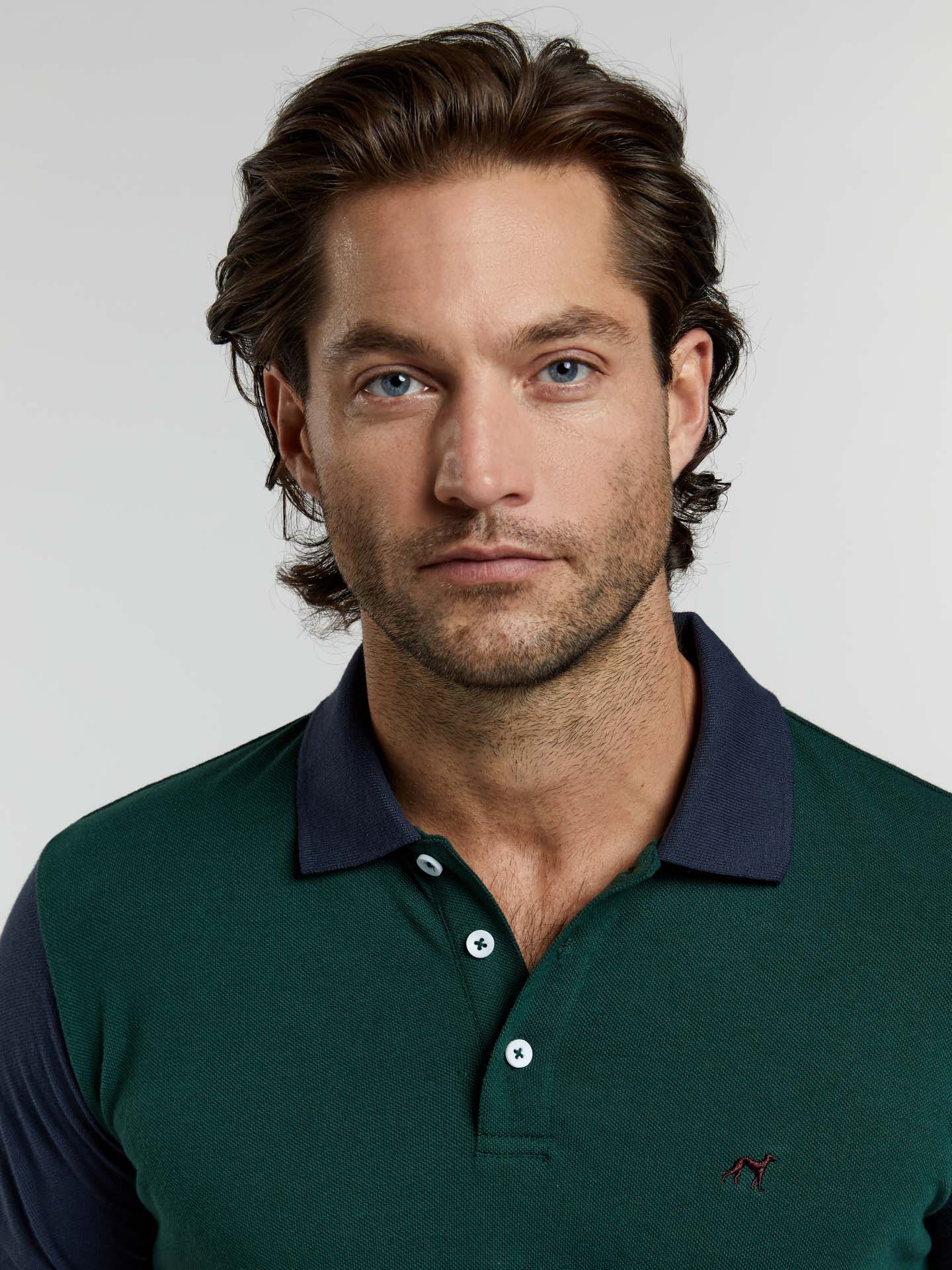 89 edition slim fit piqué polo shirt with colour-block - Image 6