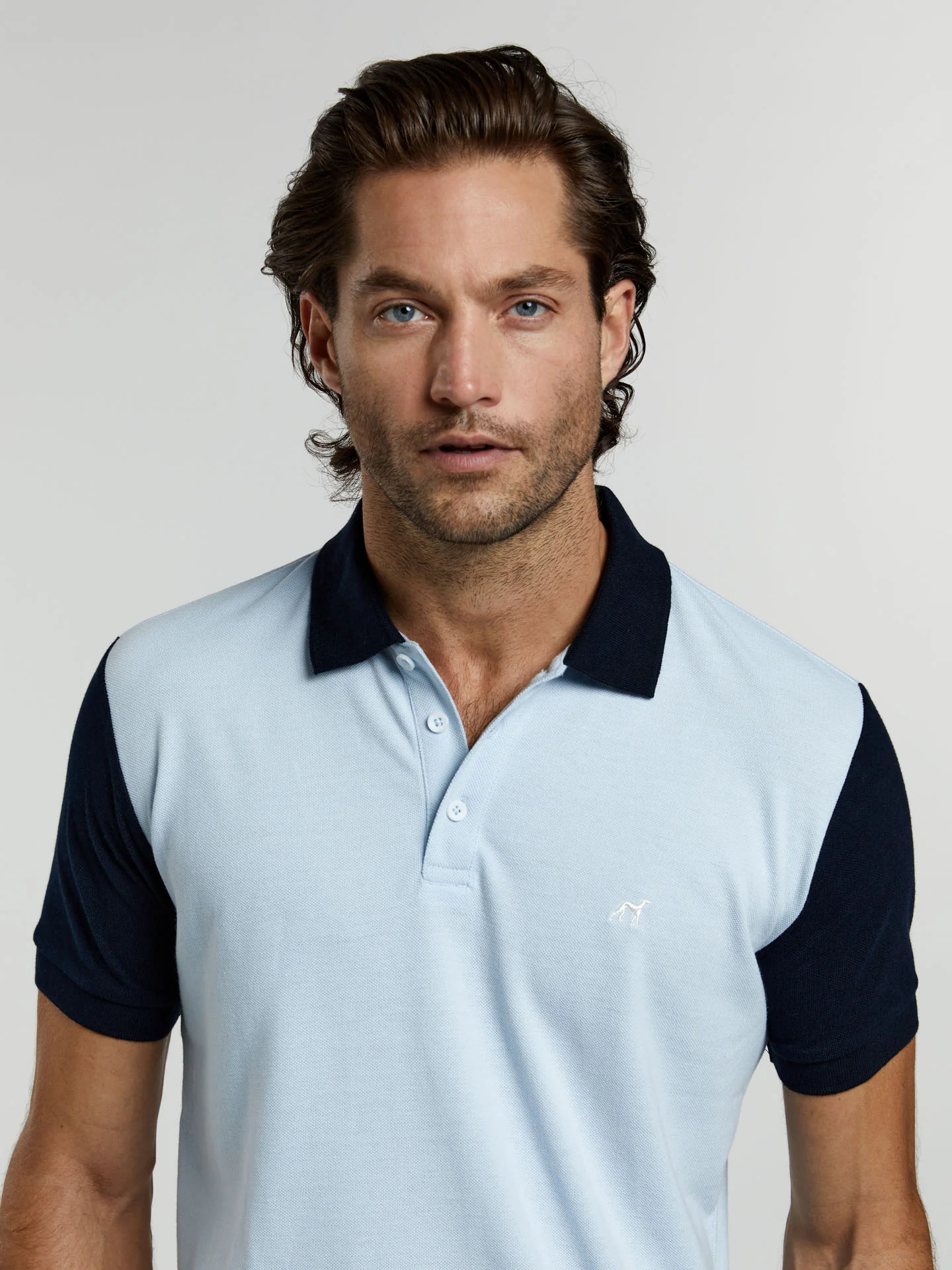 89 edition slim fit piqué polo shirt with colour-block - Image 8