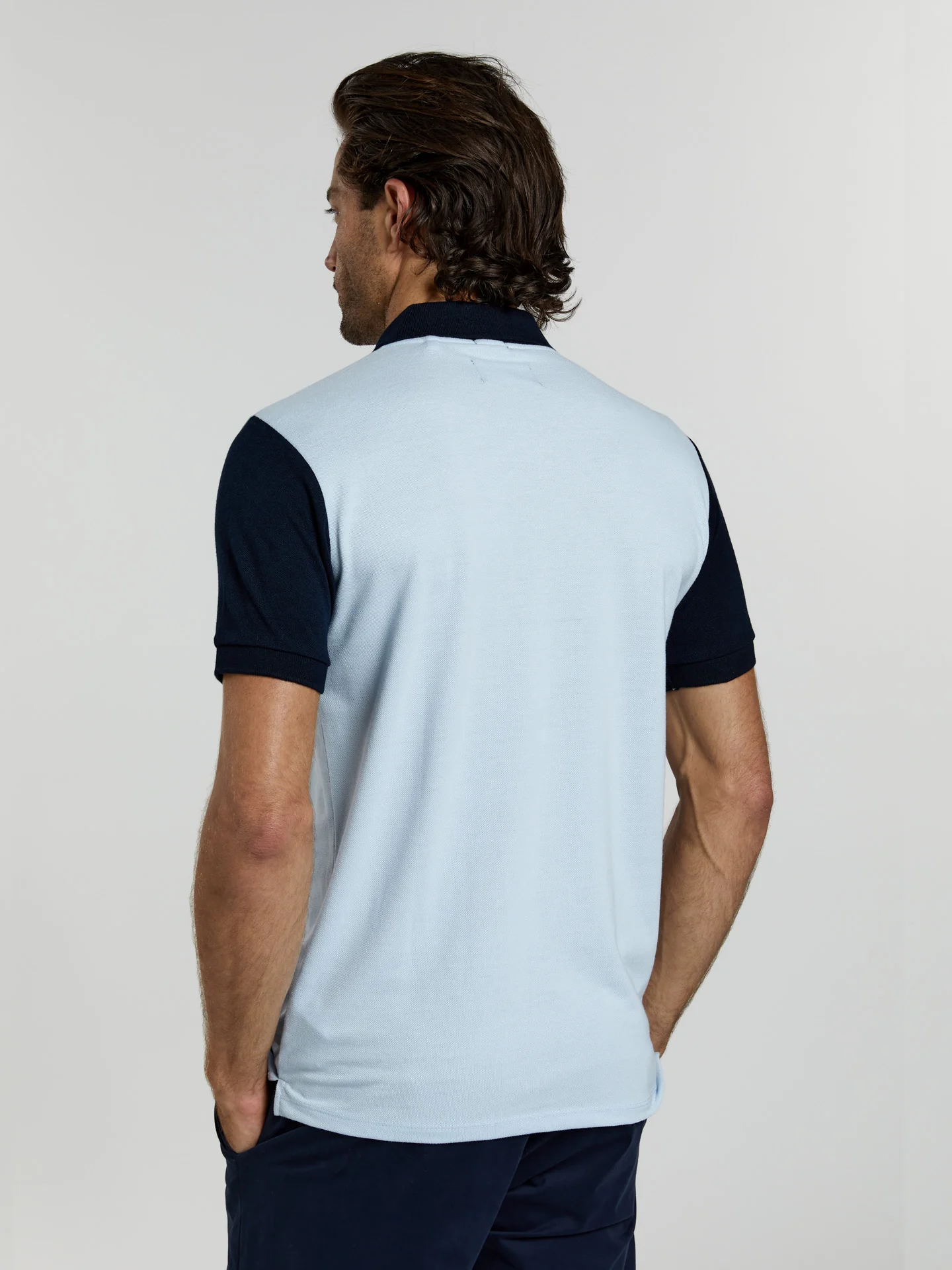 89 edition slim fit piqué polo shirt with colour-block - Image 9