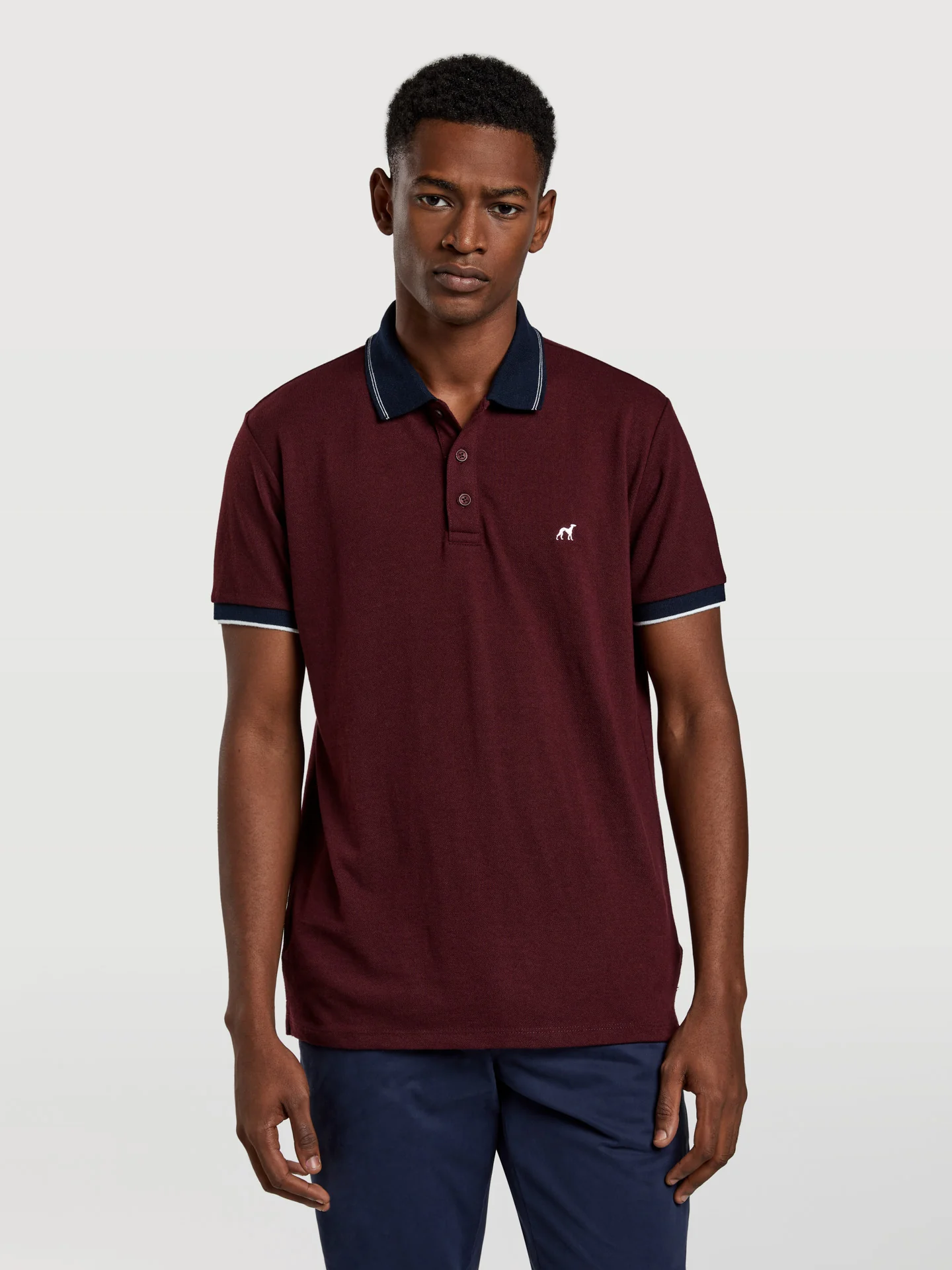 89 edition slim fit piqué polo shirt with contrast colours