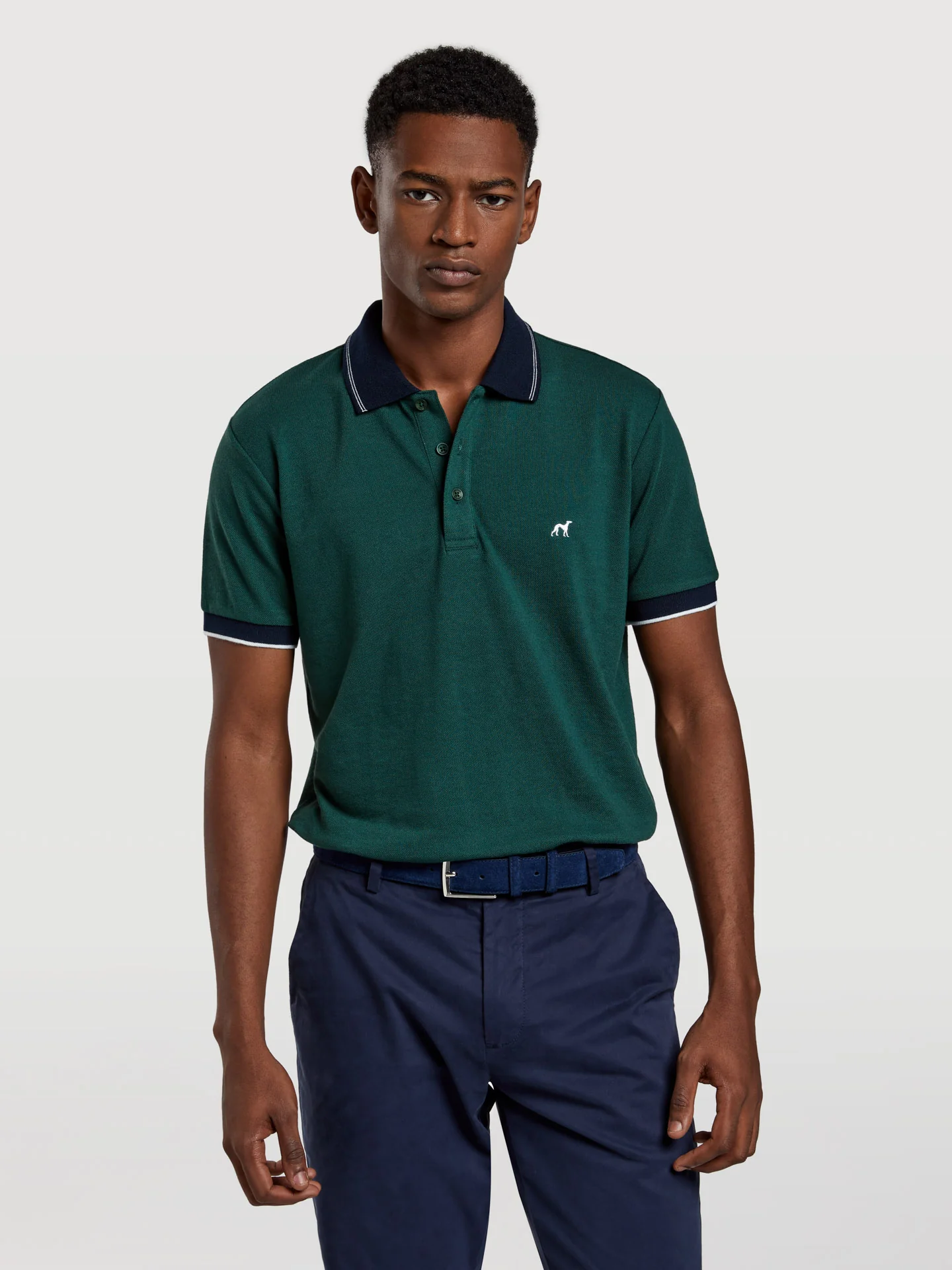 89 edition slim fit piqué polo shirt with contrast colours - Image 7