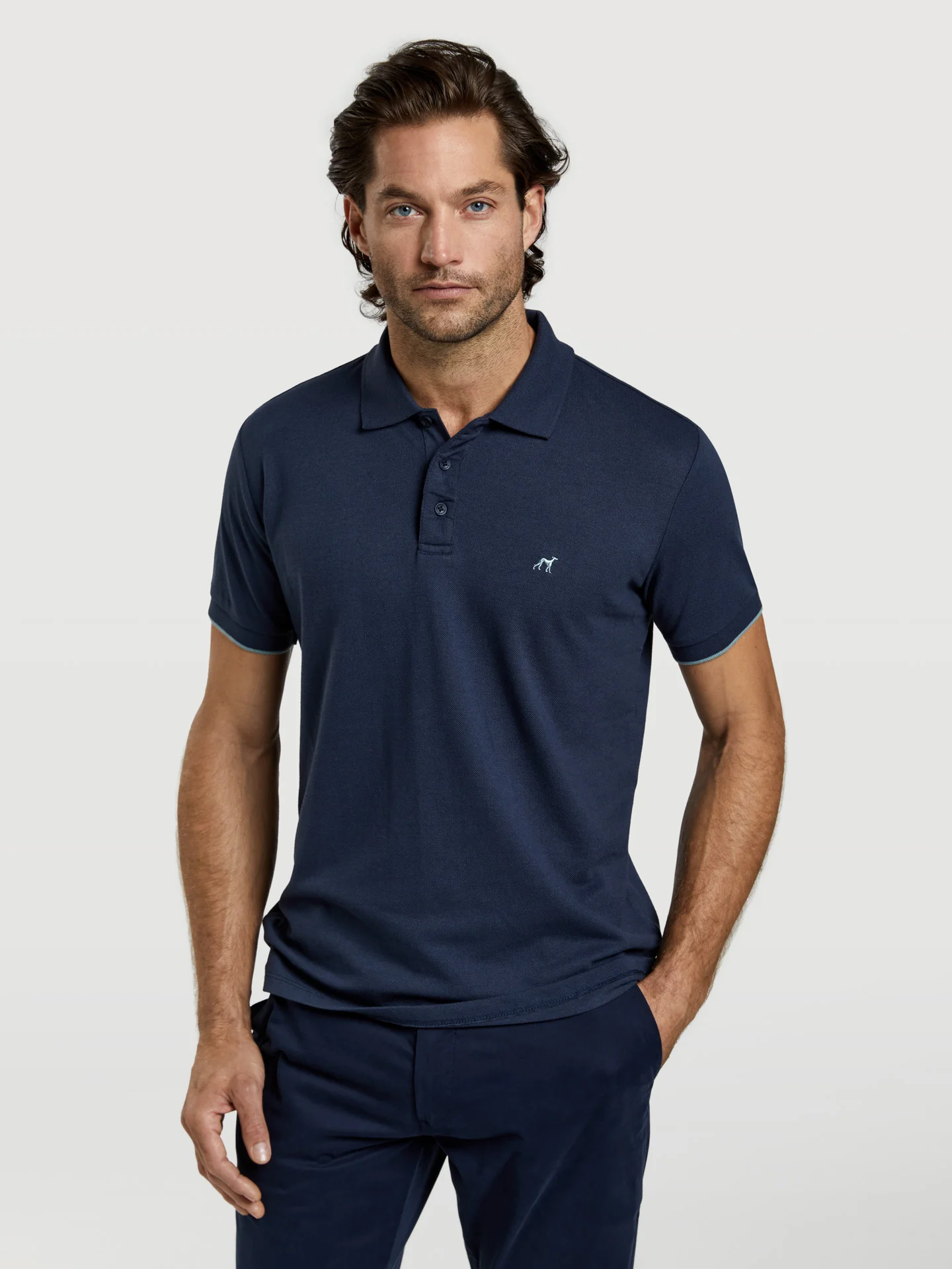 89 edition slim fit piqué polo shirt with wrinkled placket - Image 4