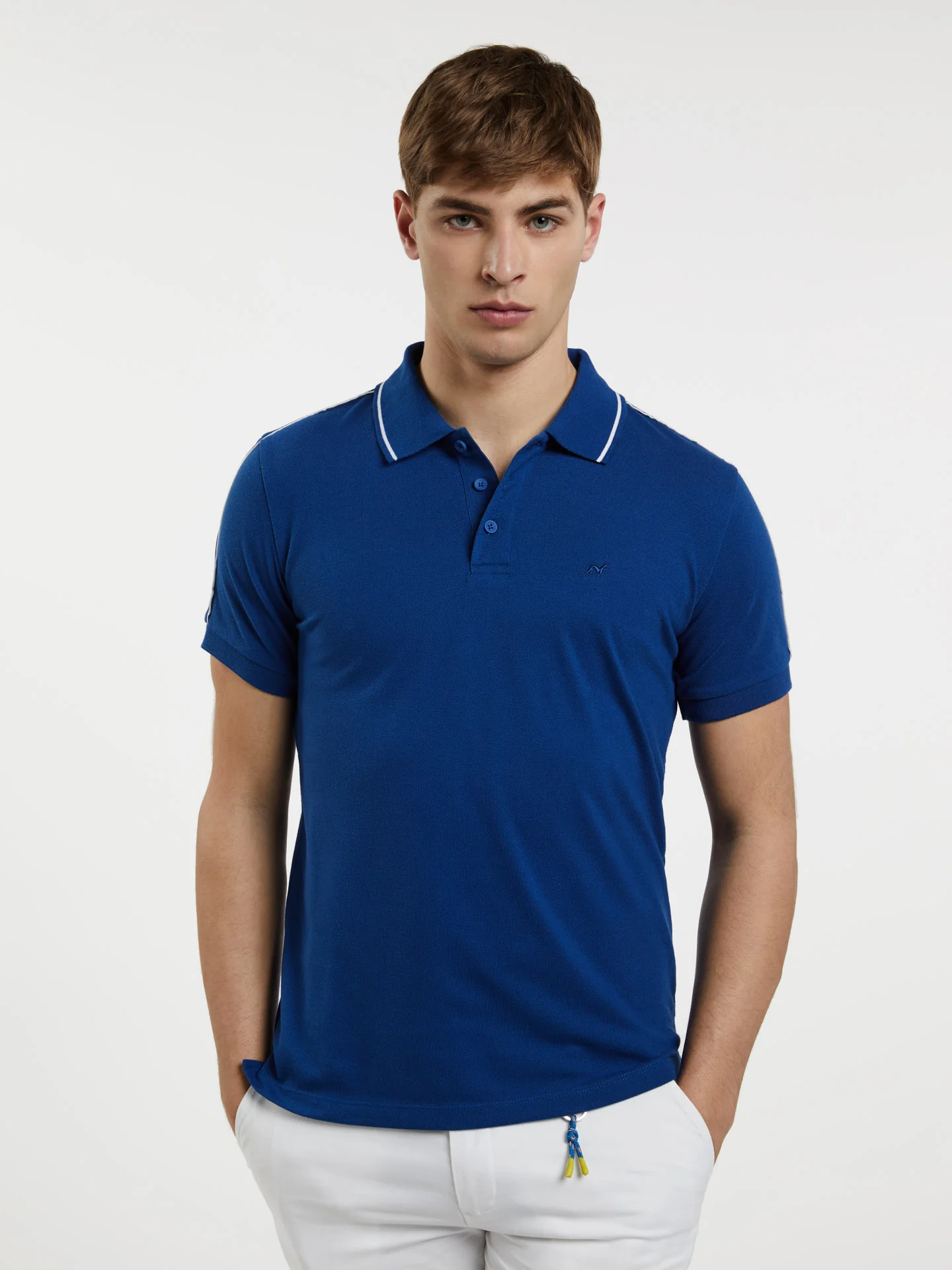 89 Recycled Edition' Polo Piqué Shirt With Branded Pipings - Image 2