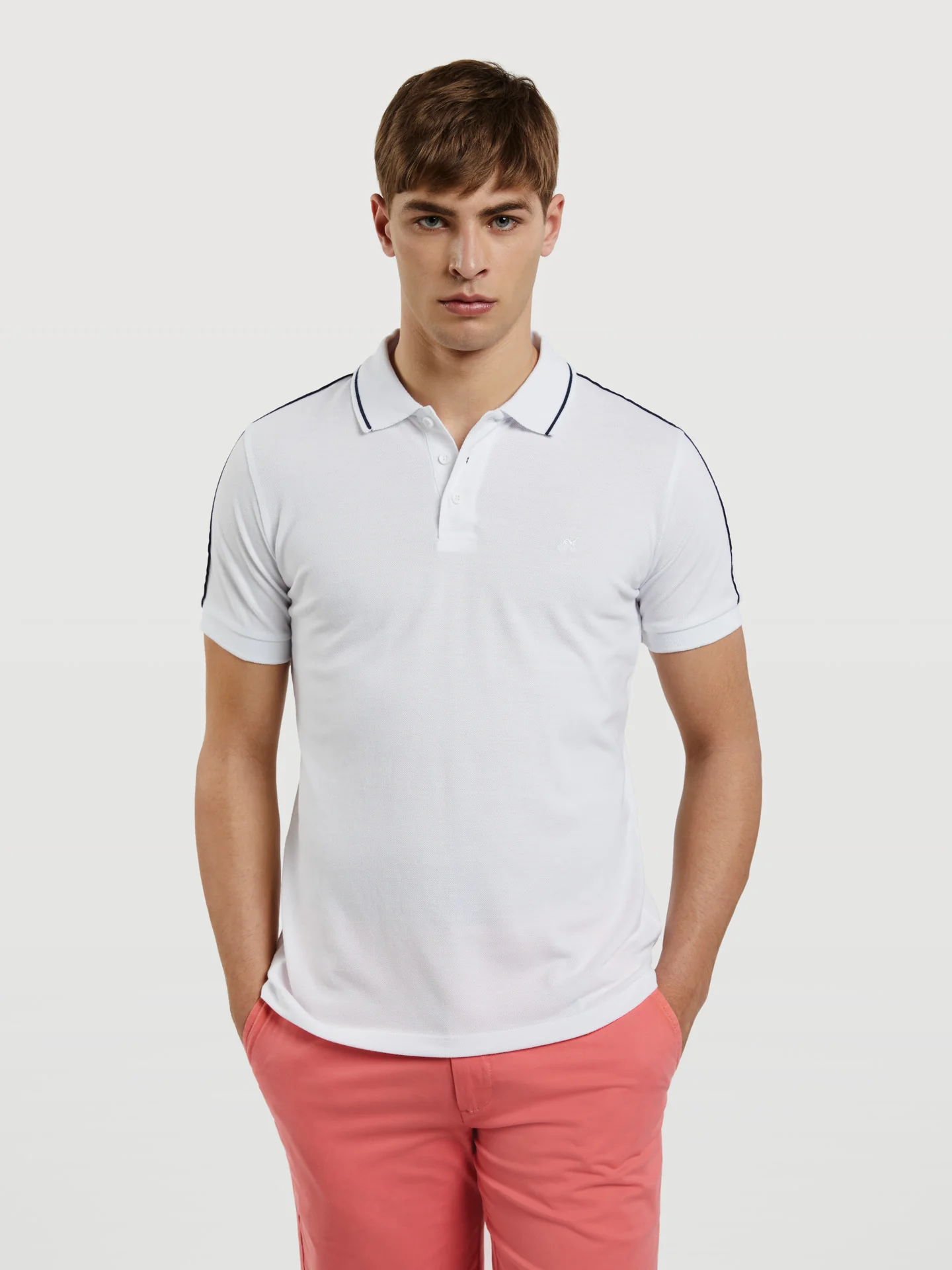 89 Recycled Edition' Polo Piqué Shirt With Branded Pipings - Image 7