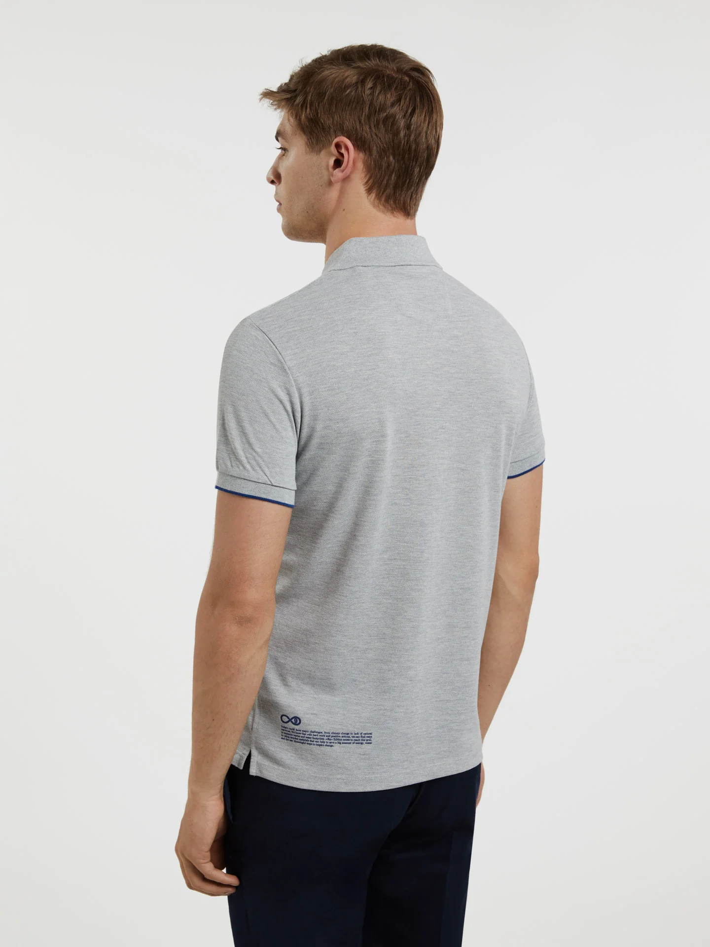 89 Recylced Edition' Polo Piqué Shirt With Contrast Details - Image 6