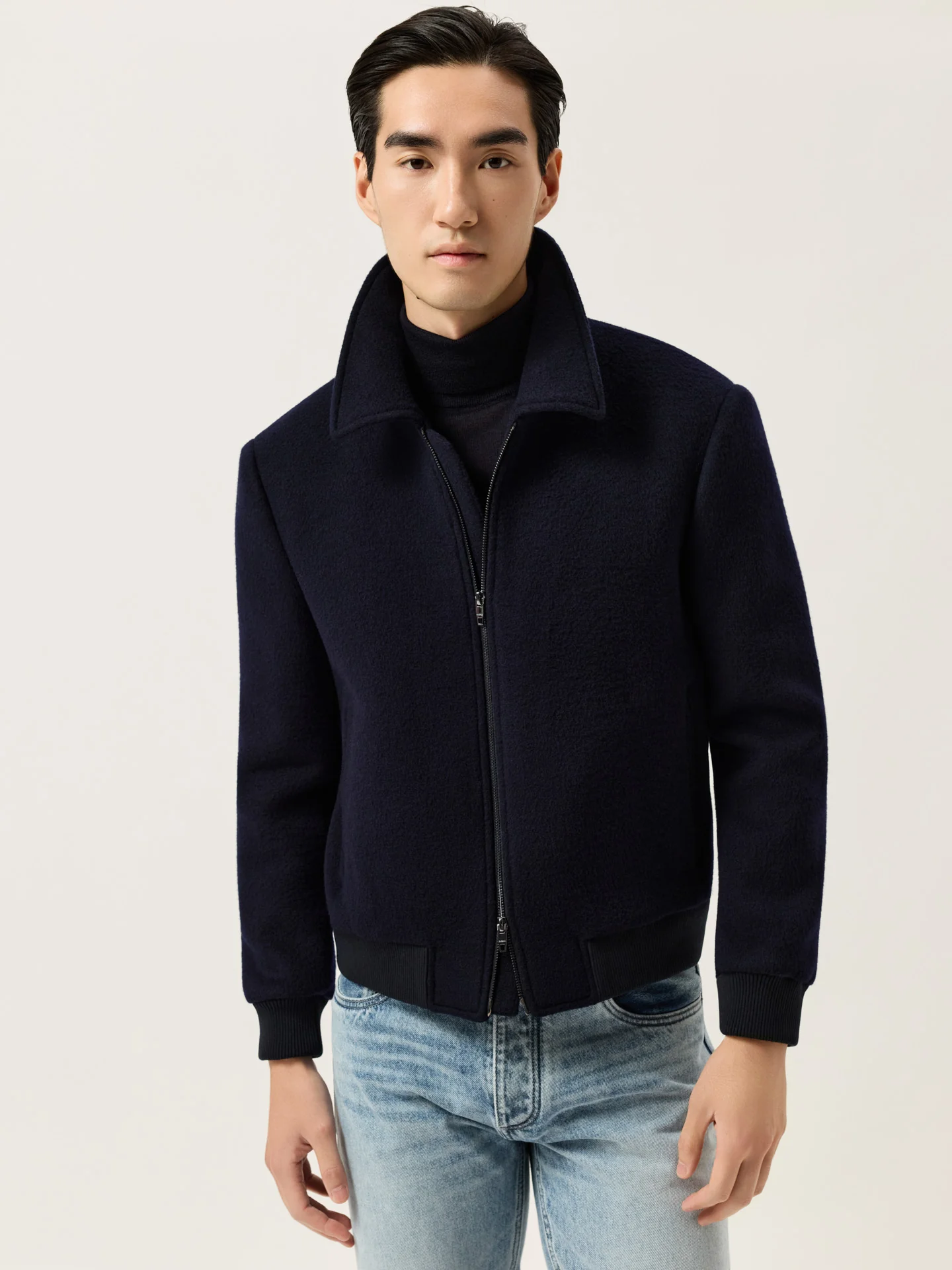 Aviator Jacket In Wool Blend