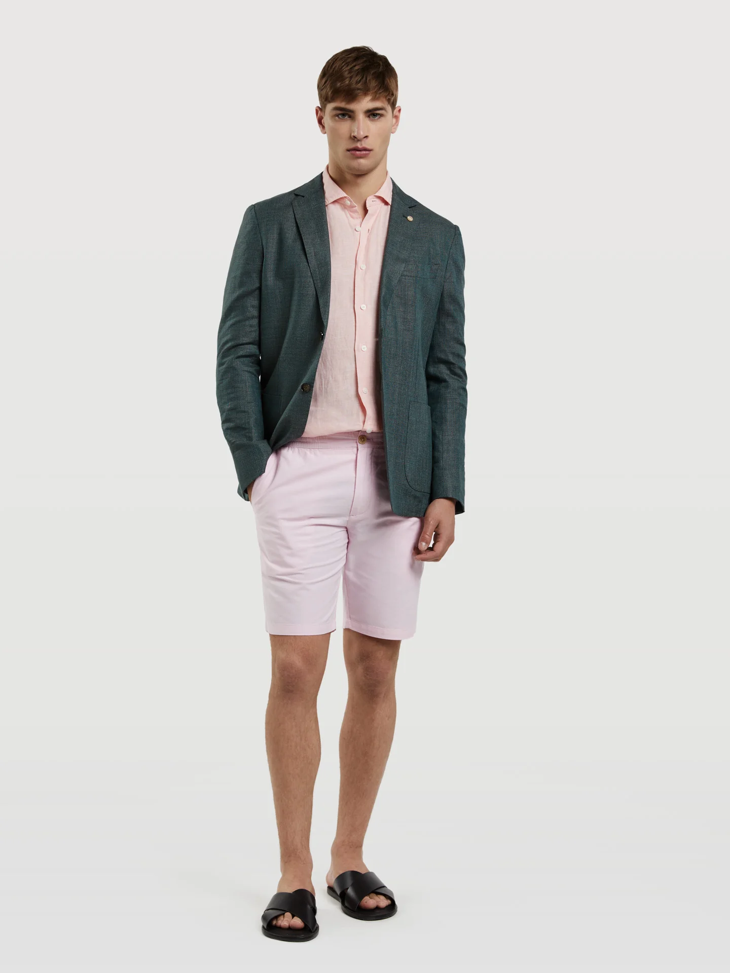 Basic Oxford Slim Fit Bermuda - Image 4