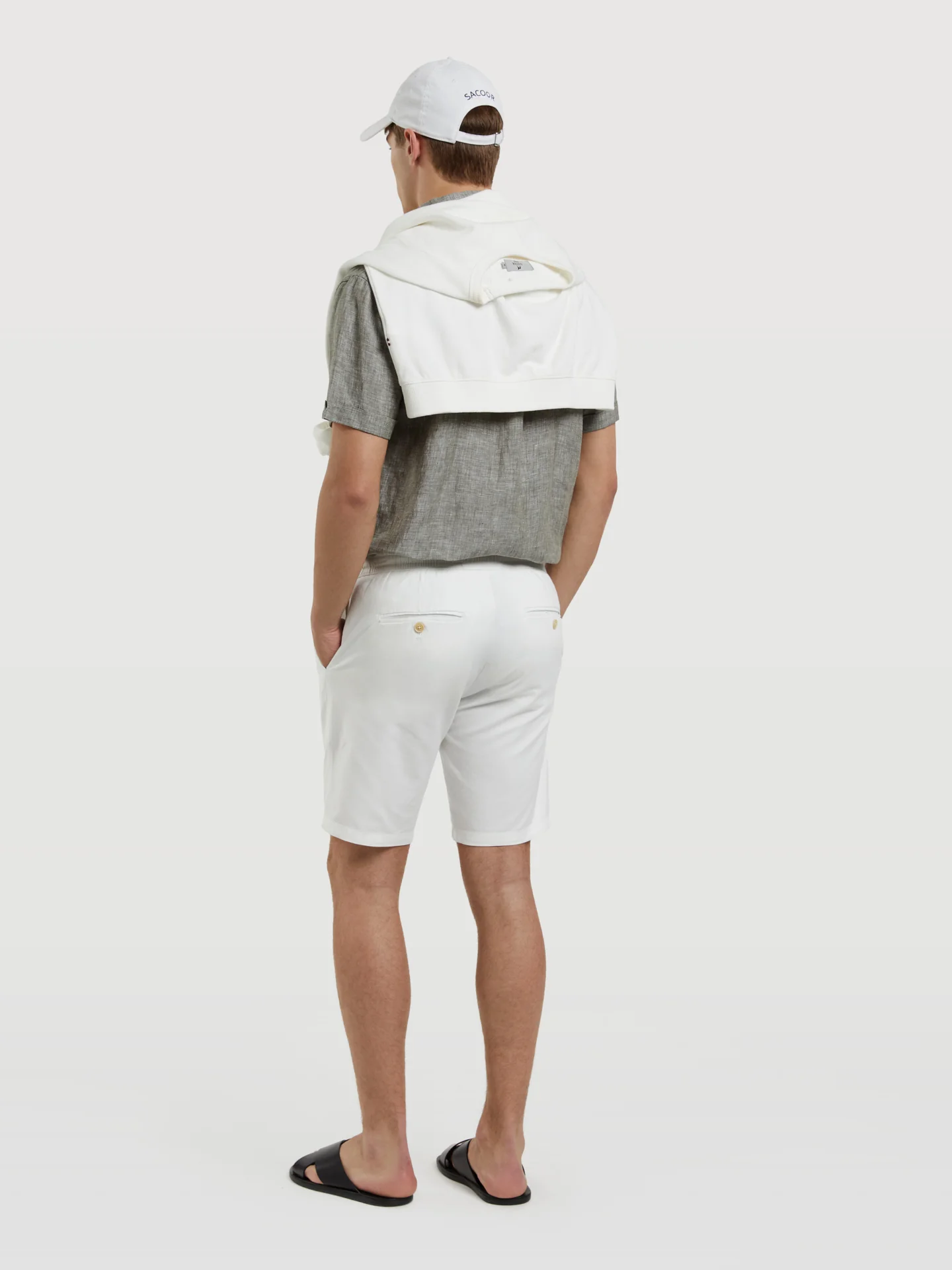 Basic Oxford Slim Fit Bermuda - Image 8