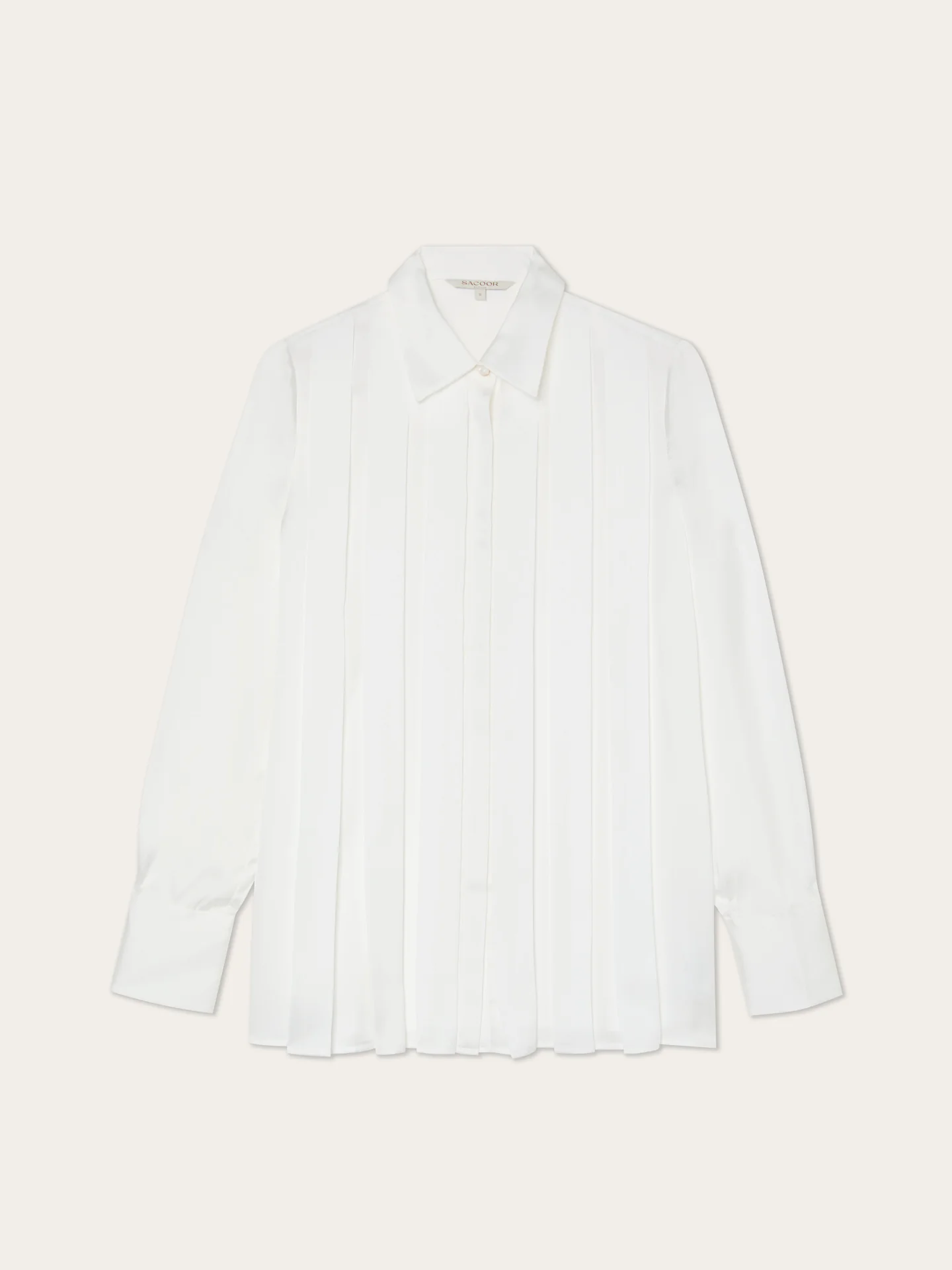 Blouse In Satin Fabric With Box Pleats - Image 4