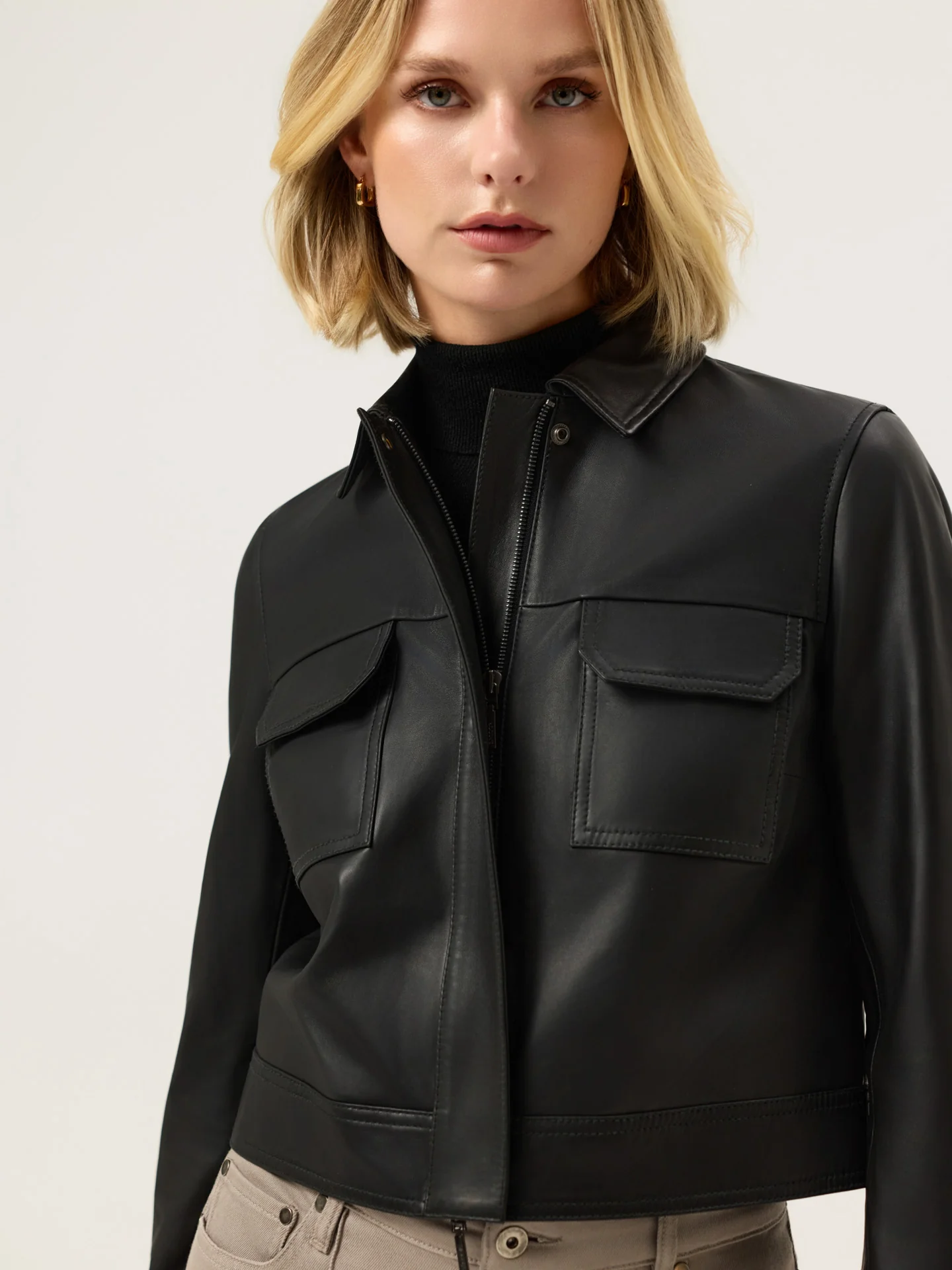 Boxy Leather Jacket - Image 2