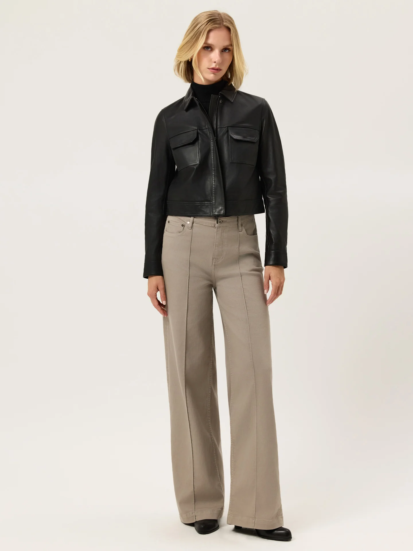 Boxy Leather Jacket - Image 3