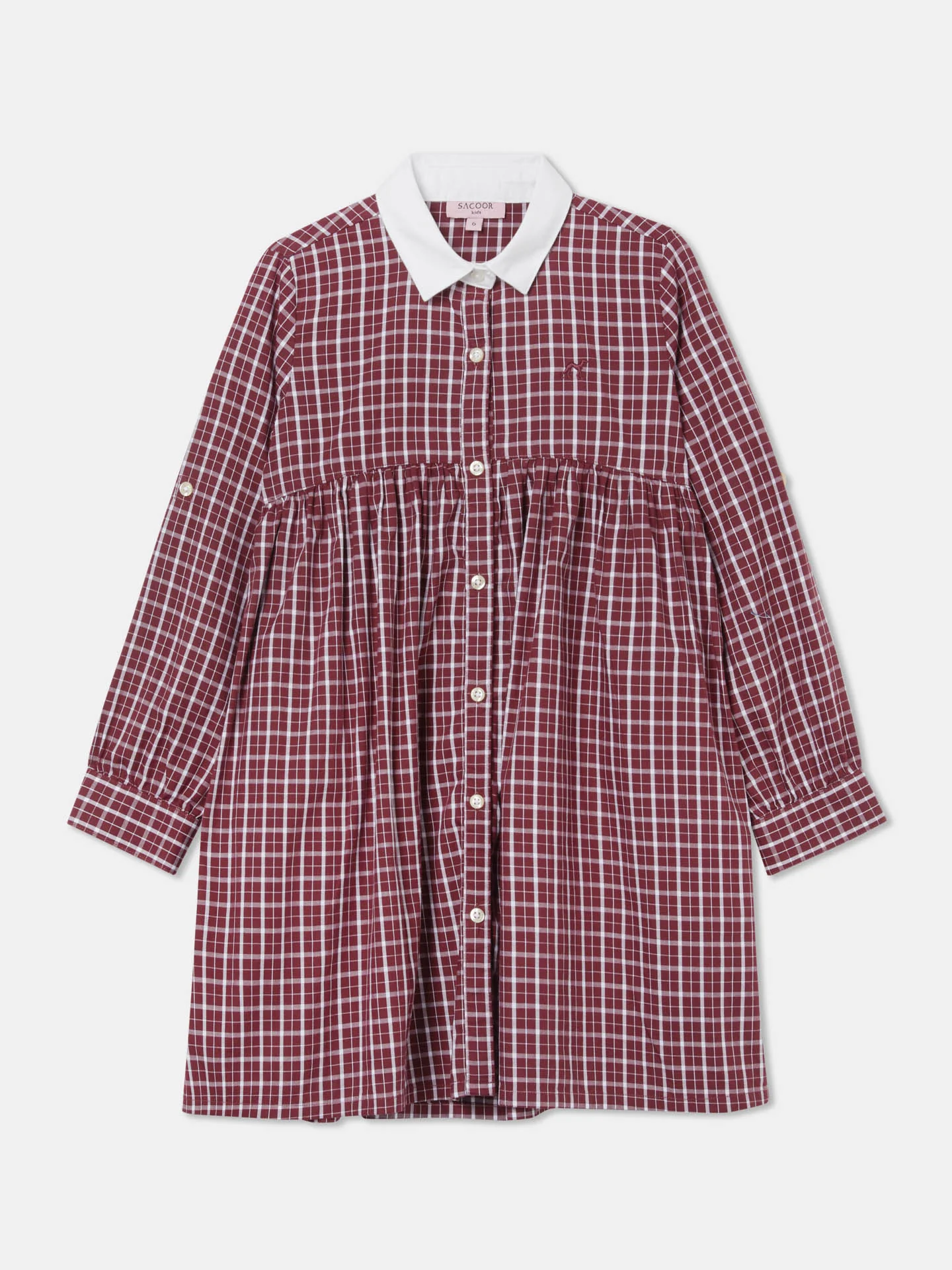 Casual Checked Oxford Shirt Dress