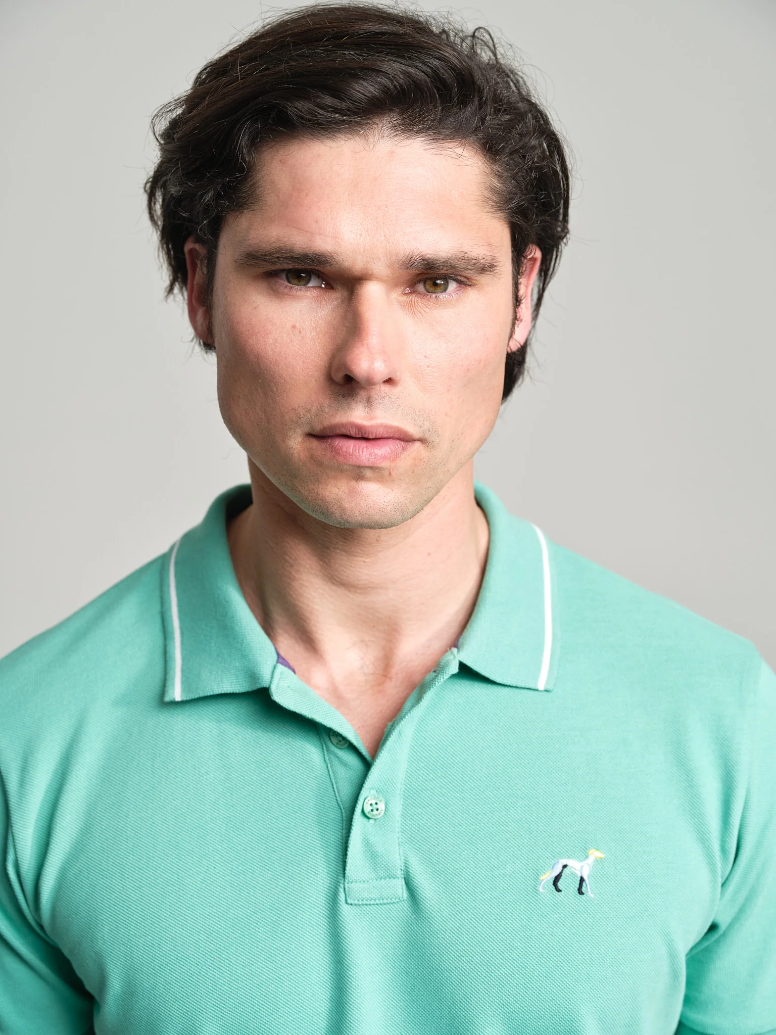 Casual piquet polo shirt with multicolored logo - Image 7