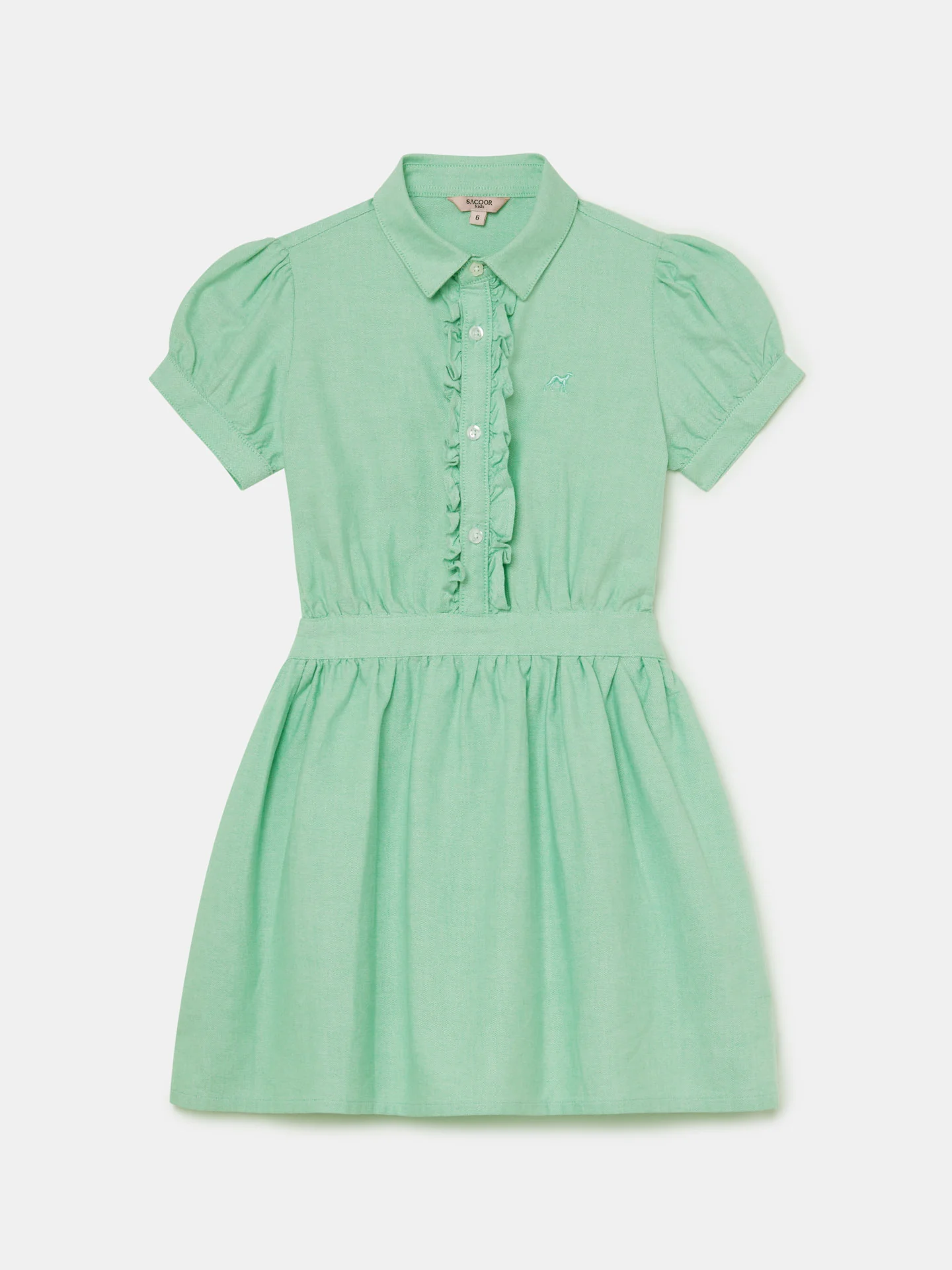 Casual Plain Oxford Shirt Dress - Image 4
