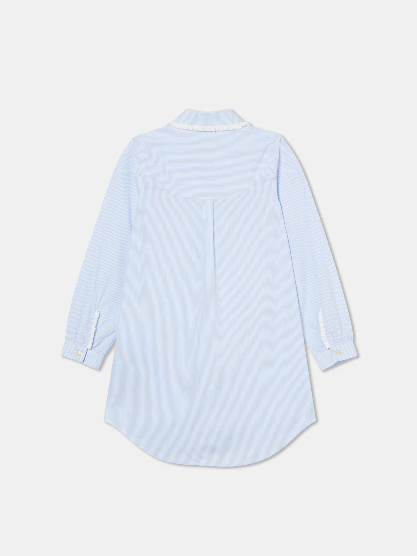Casual Striped Oxford Shirt Dress - Image 2