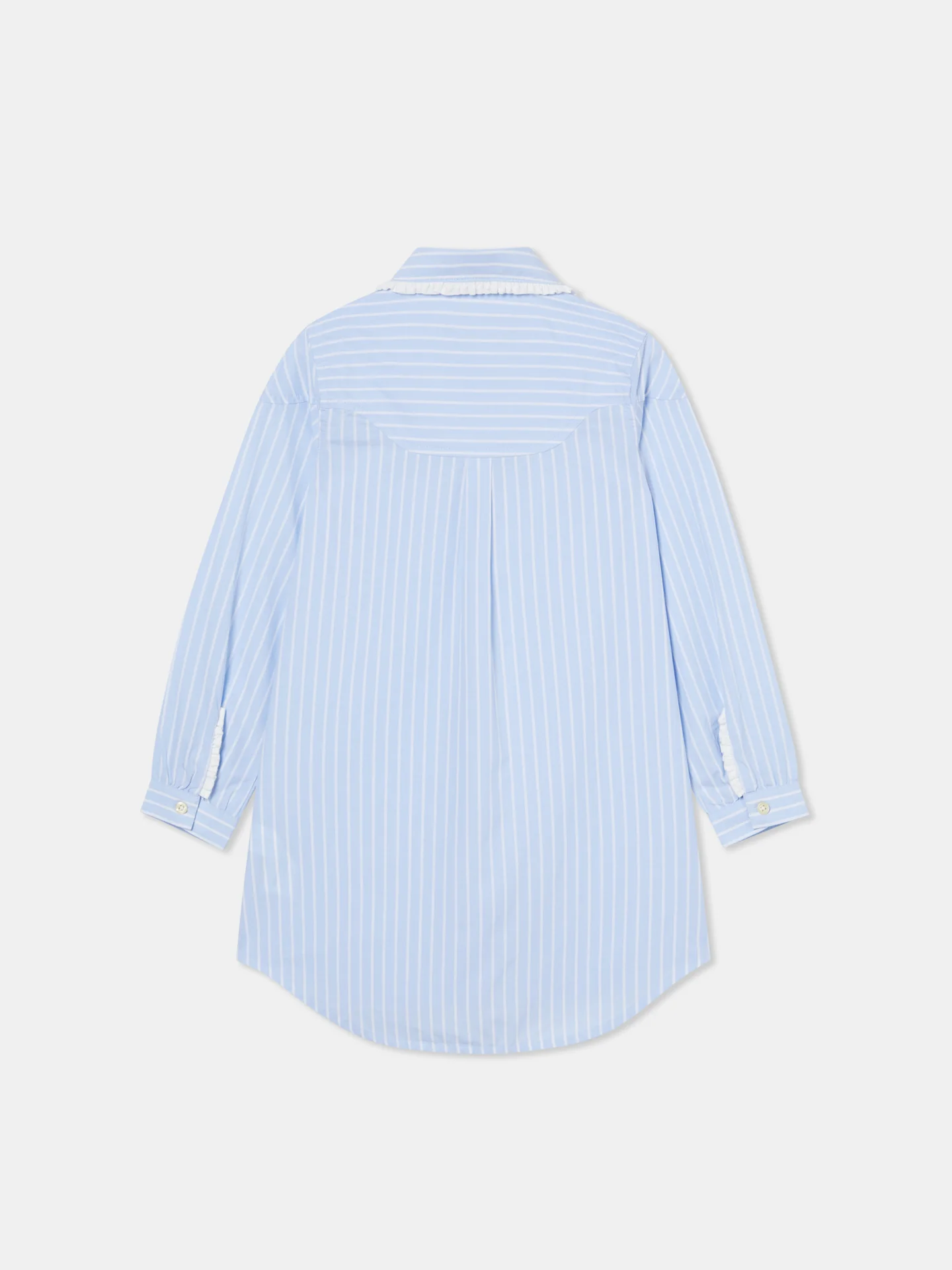 Casual Striped Oxford Shirt Dress - Image 2