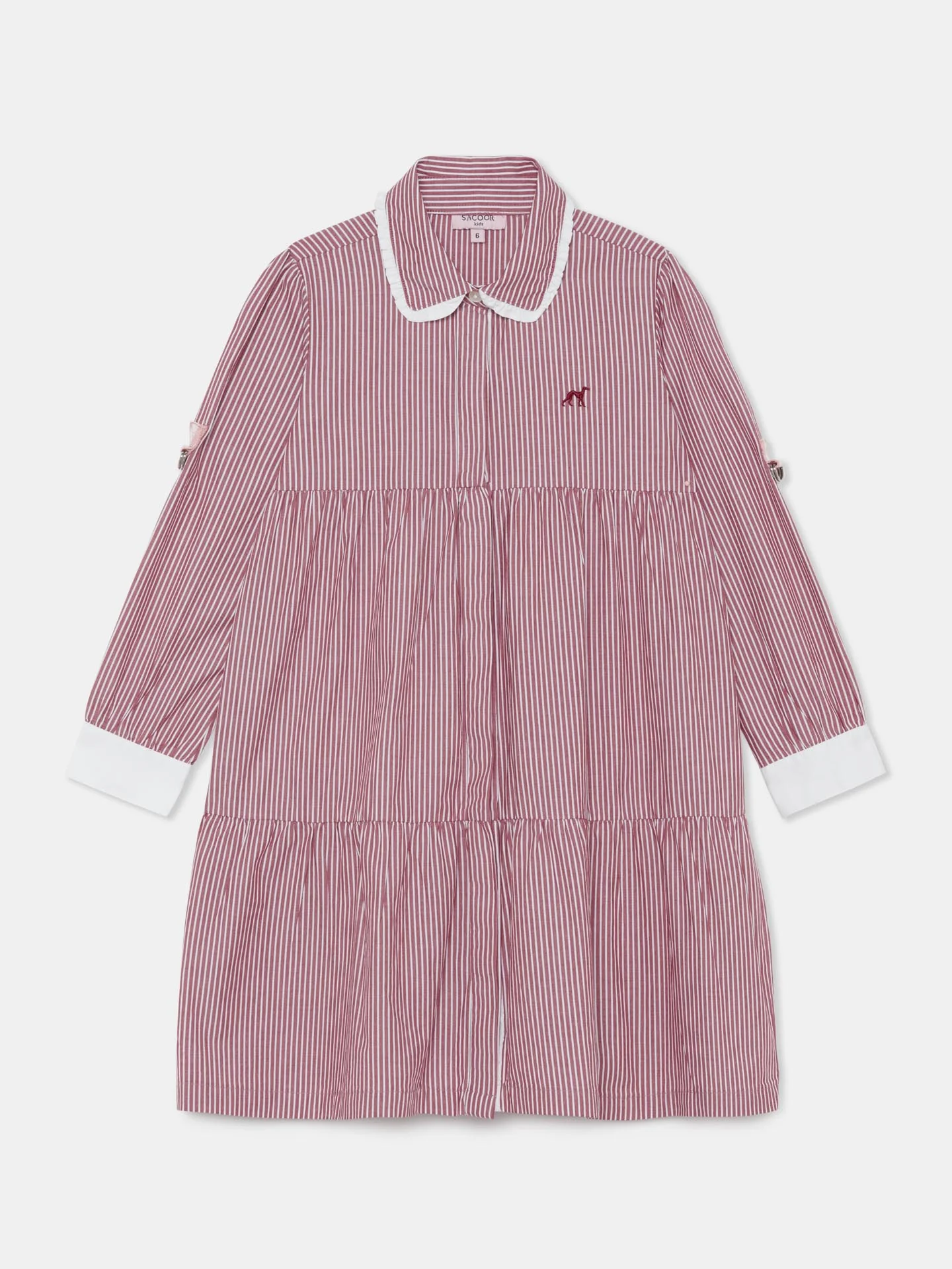 Casual Striped Poplin Shirt Dress