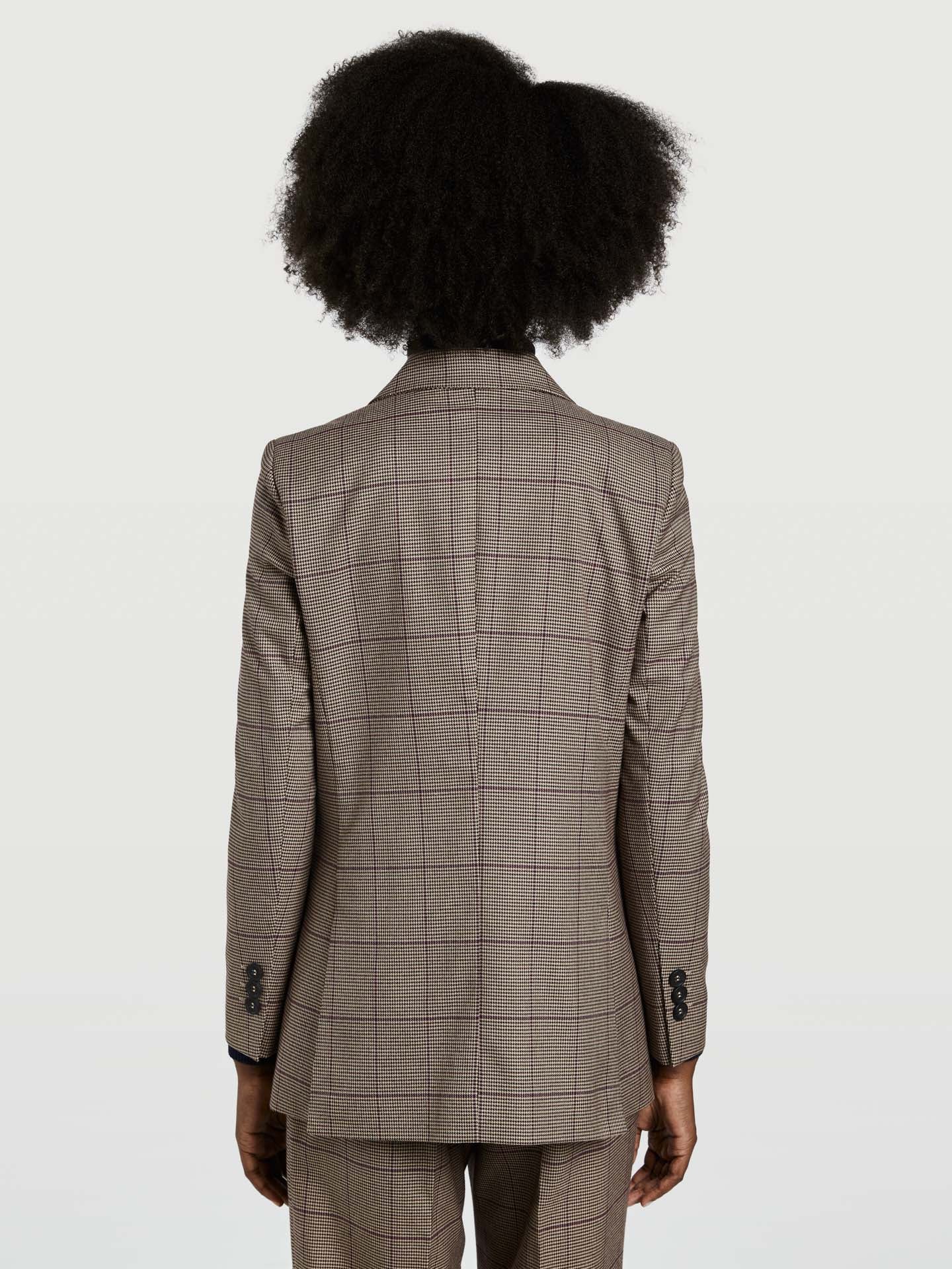 Checked Single-Breasted Suit Blazer - Image 4