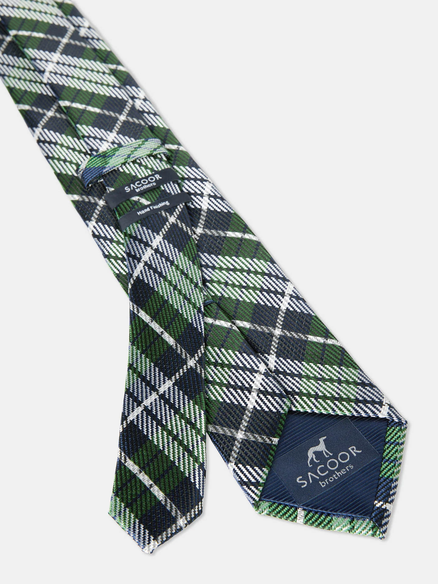 Checkered Pattern Tie 100% Silk 7,5cm - Image 2