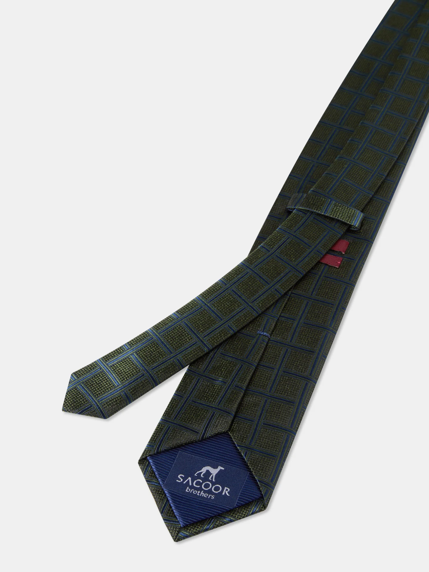 Checkered Pattern Tie 100% Silk 7,5cm - Image 2