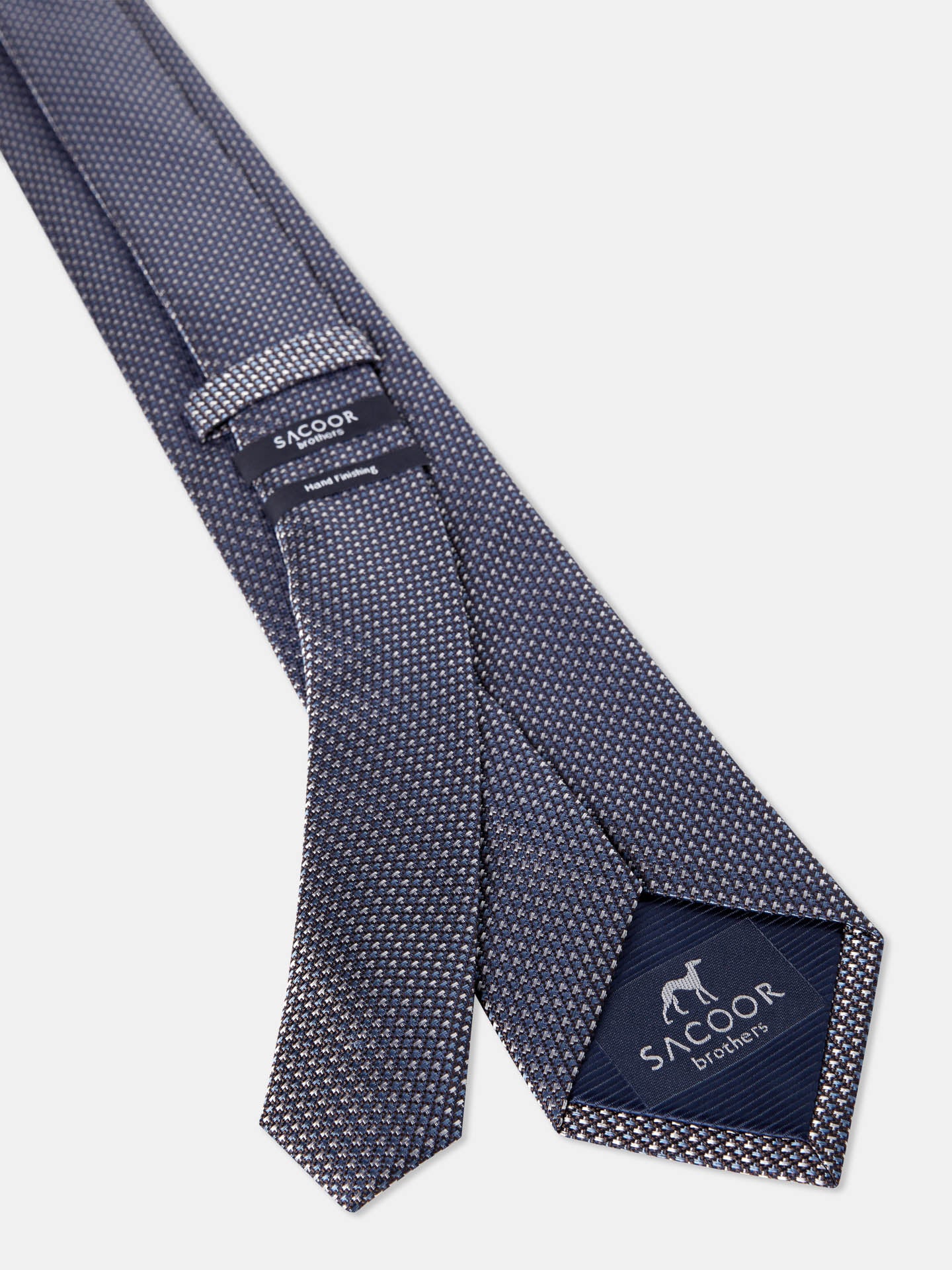Checkered Pattern Tie 100% Silk 7,5cm - Image 2