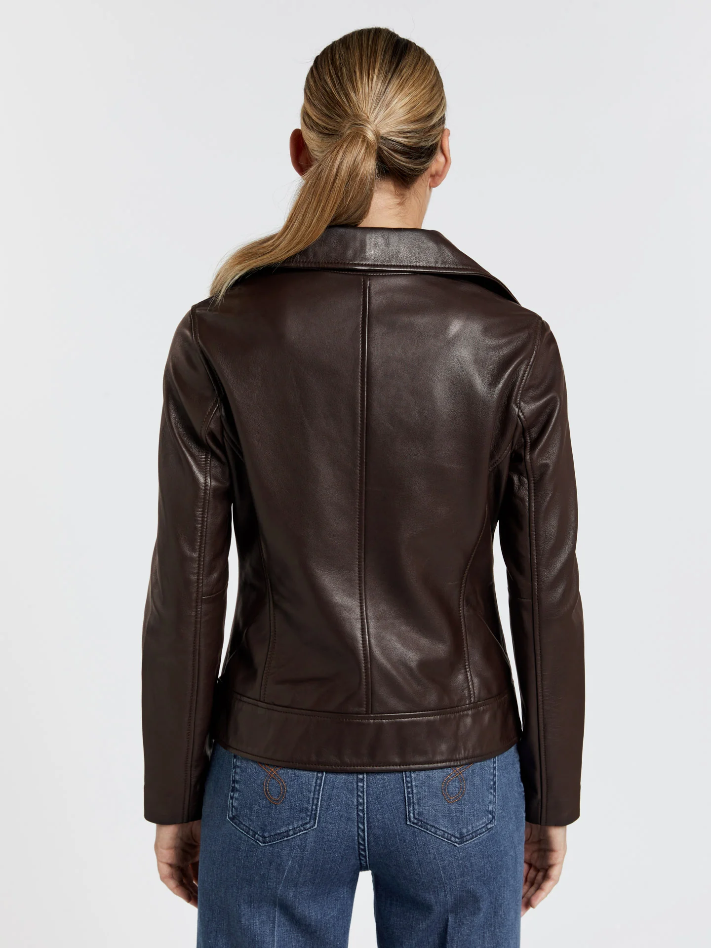 Classic biker leather jacket - Image 9