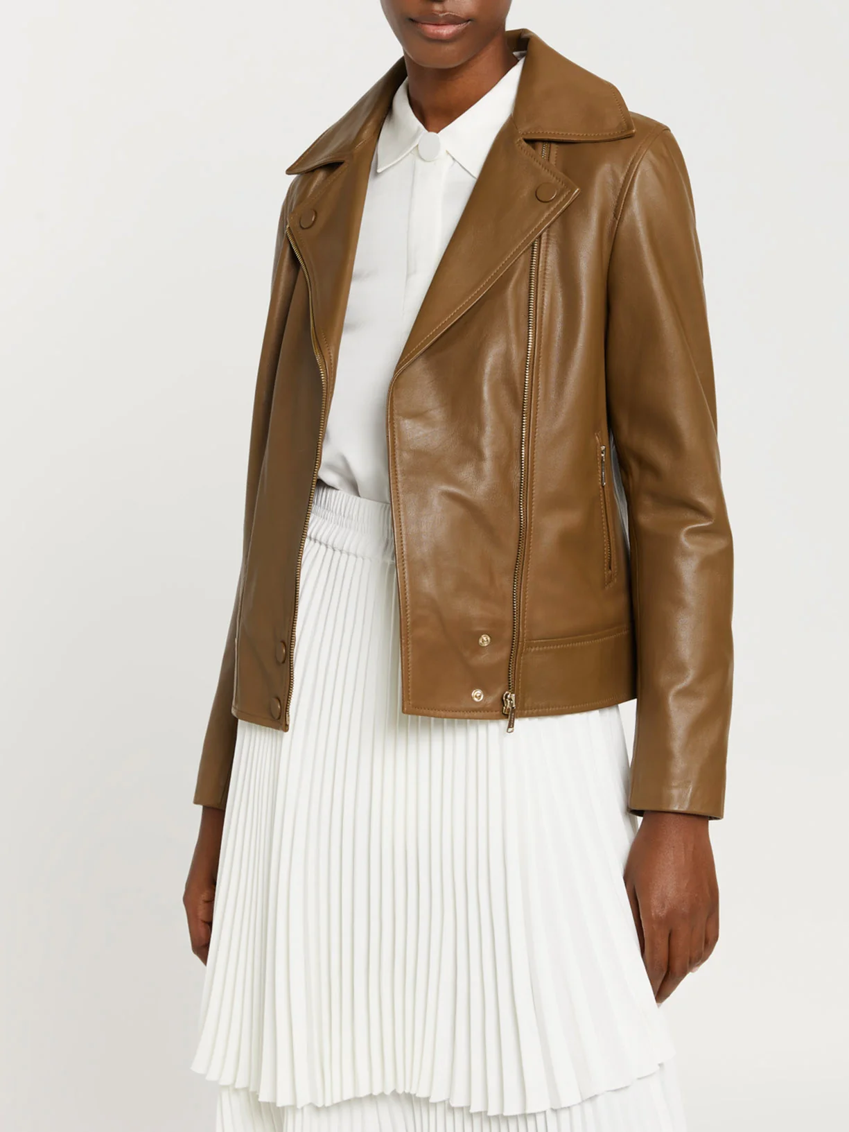Classic biker leather jacket - Image 2