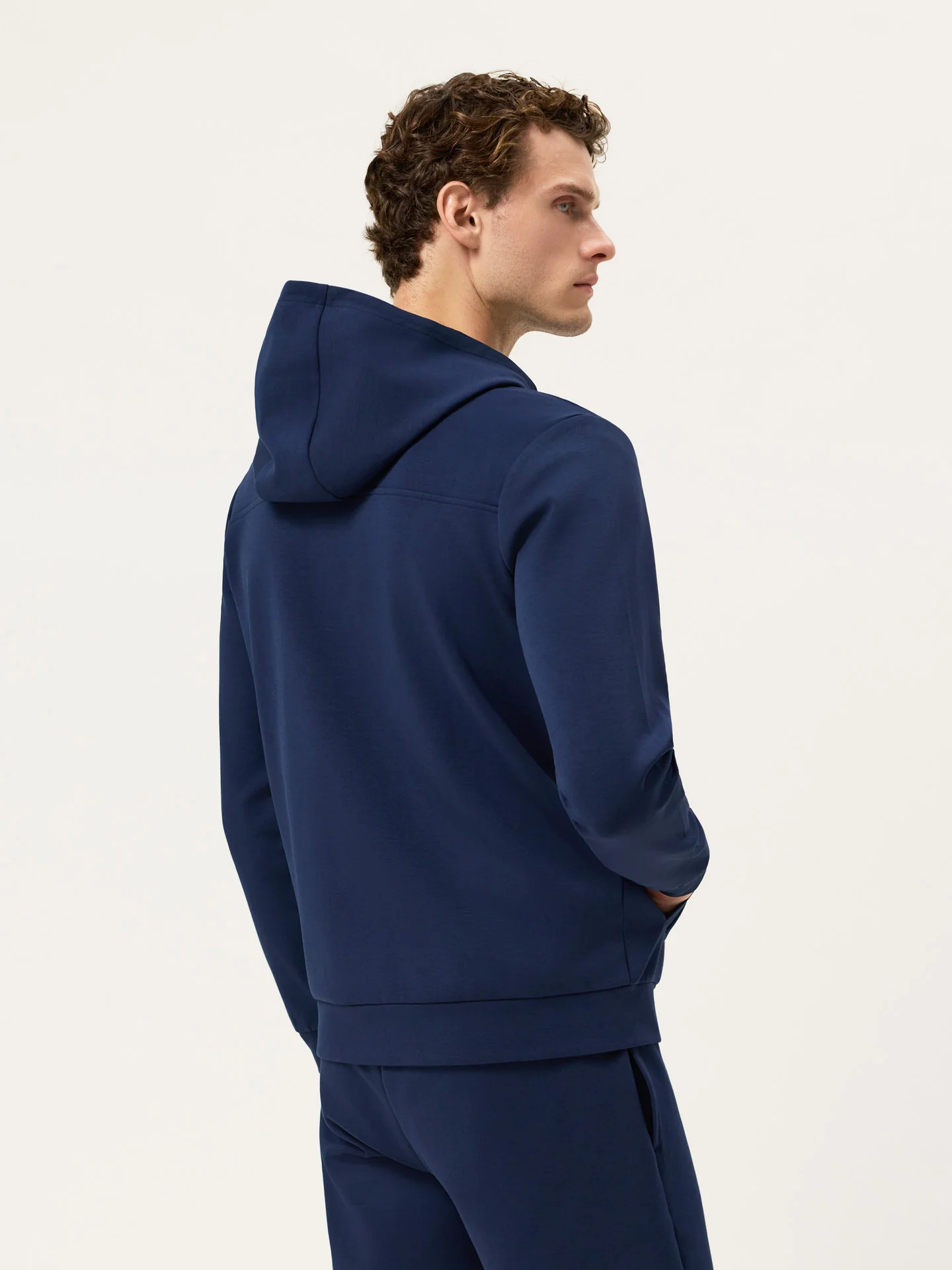 Cotton Fleece Zip Hoodie With Chest Logo Print - Image 4