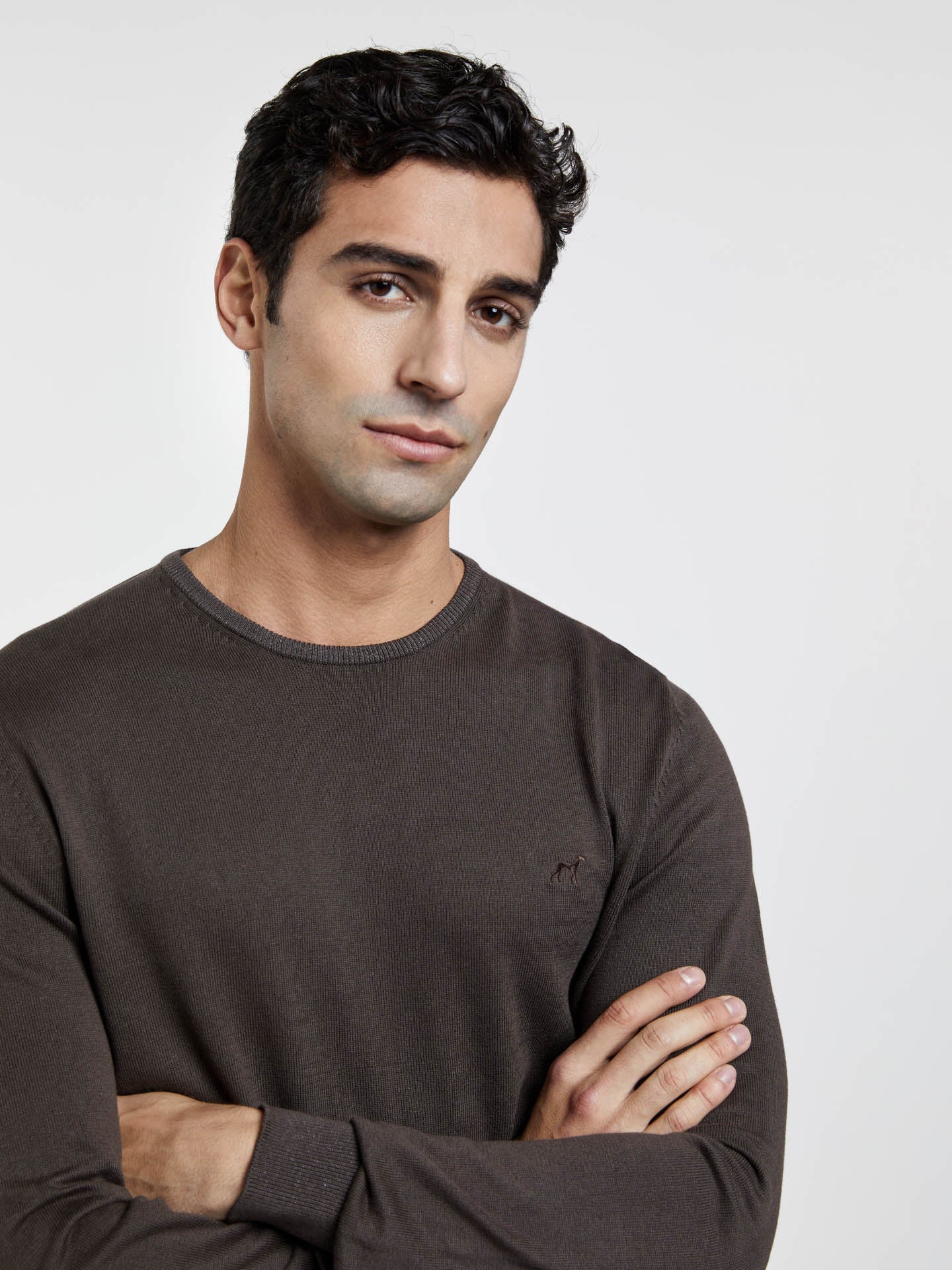 Crew Neck Garment Dye Sweater - Image 3