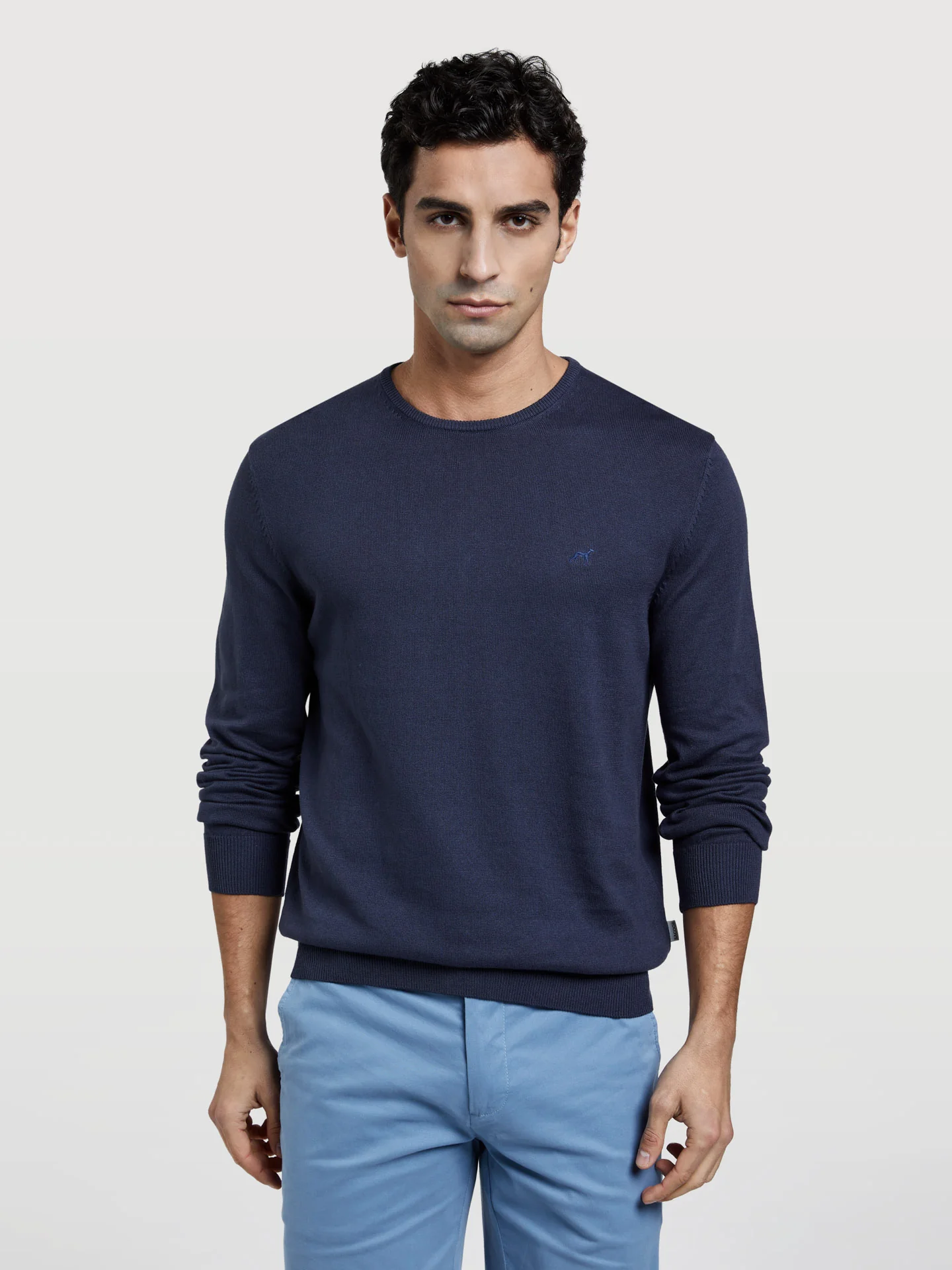 Crew Neck Garment Dye Sweater - Image 4