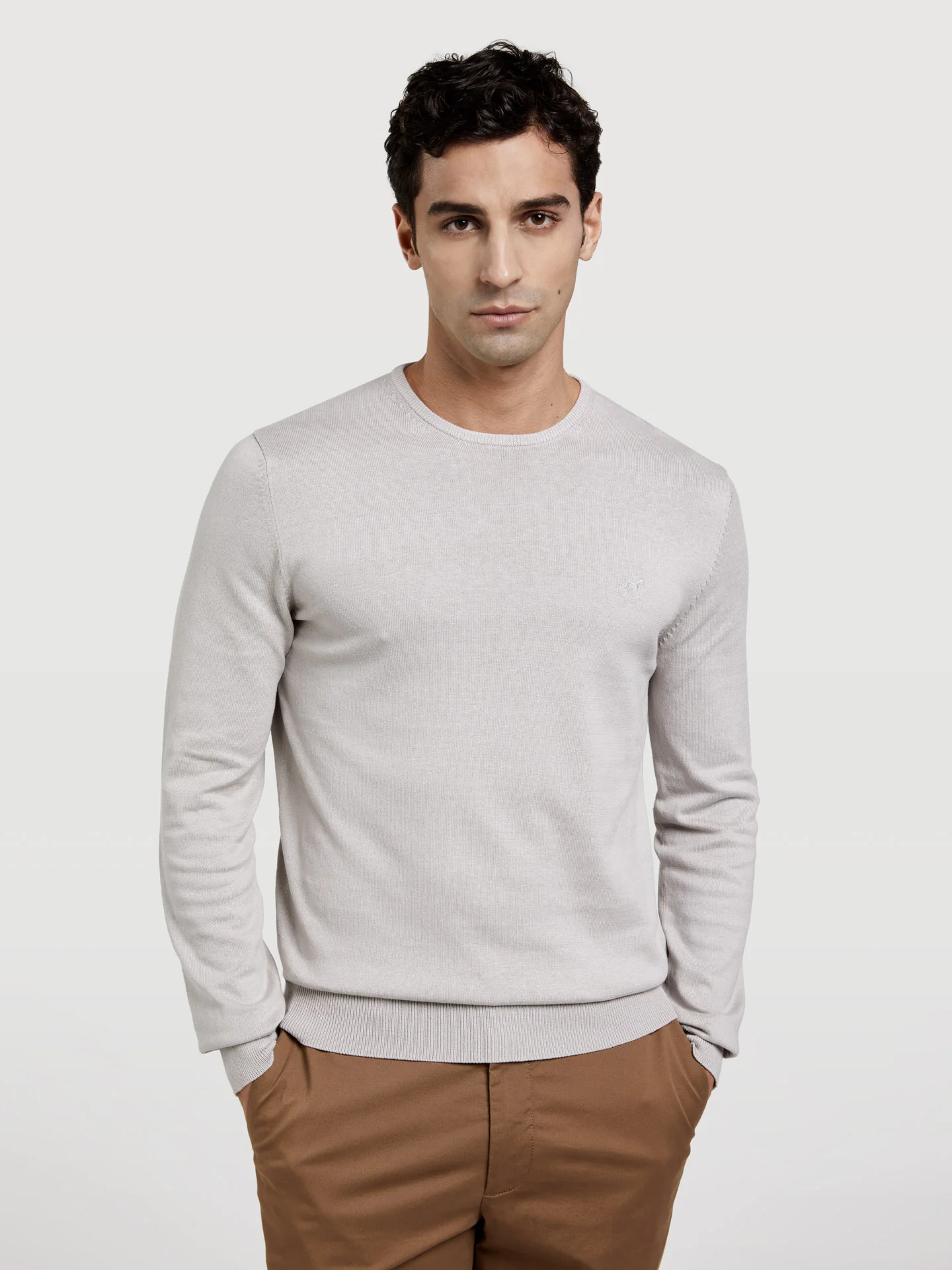 Crew Neck Garment Dye Sweater - Image 7