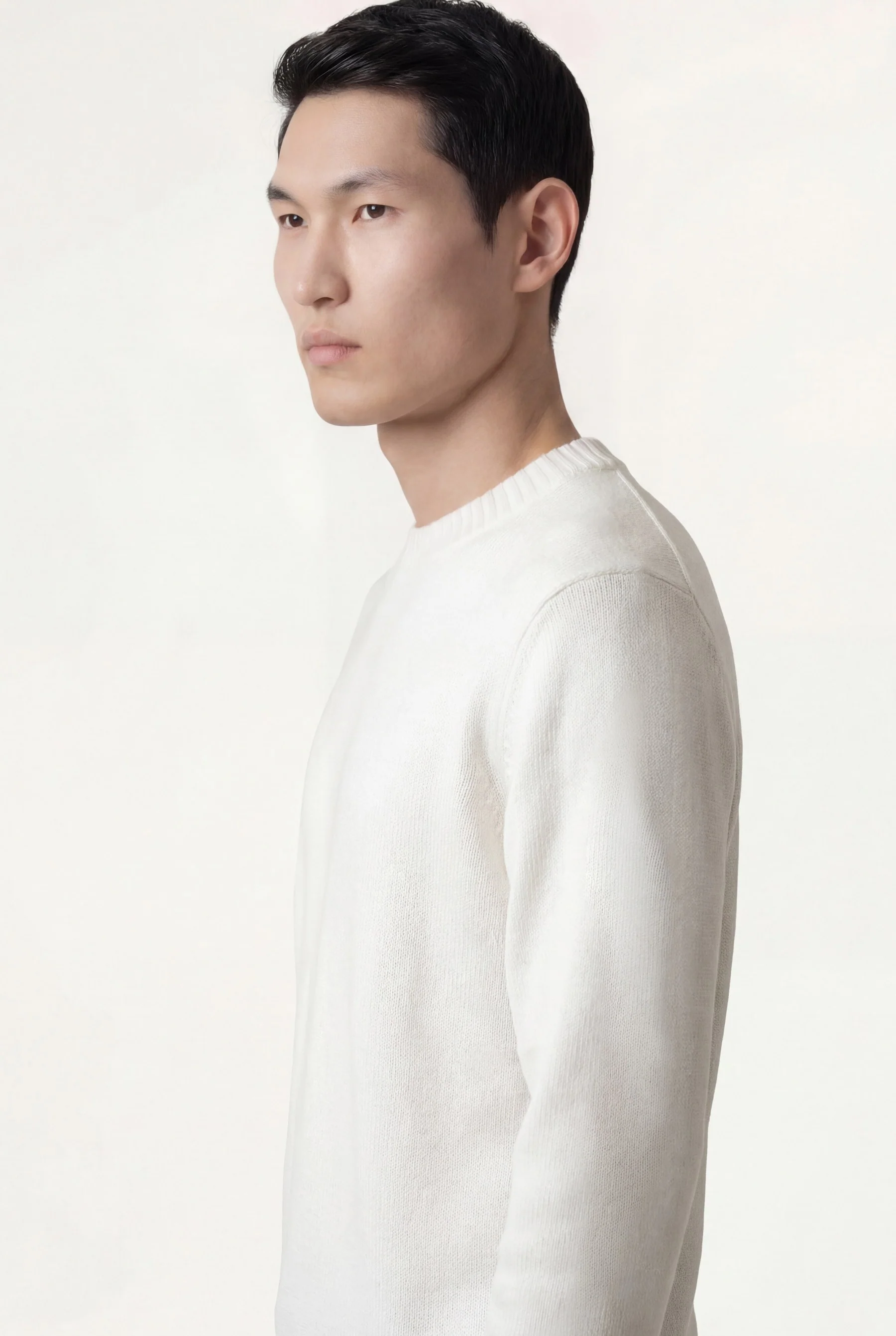 Crew Neck Sweater In Cotton Linen And Silk Blend - Image 8