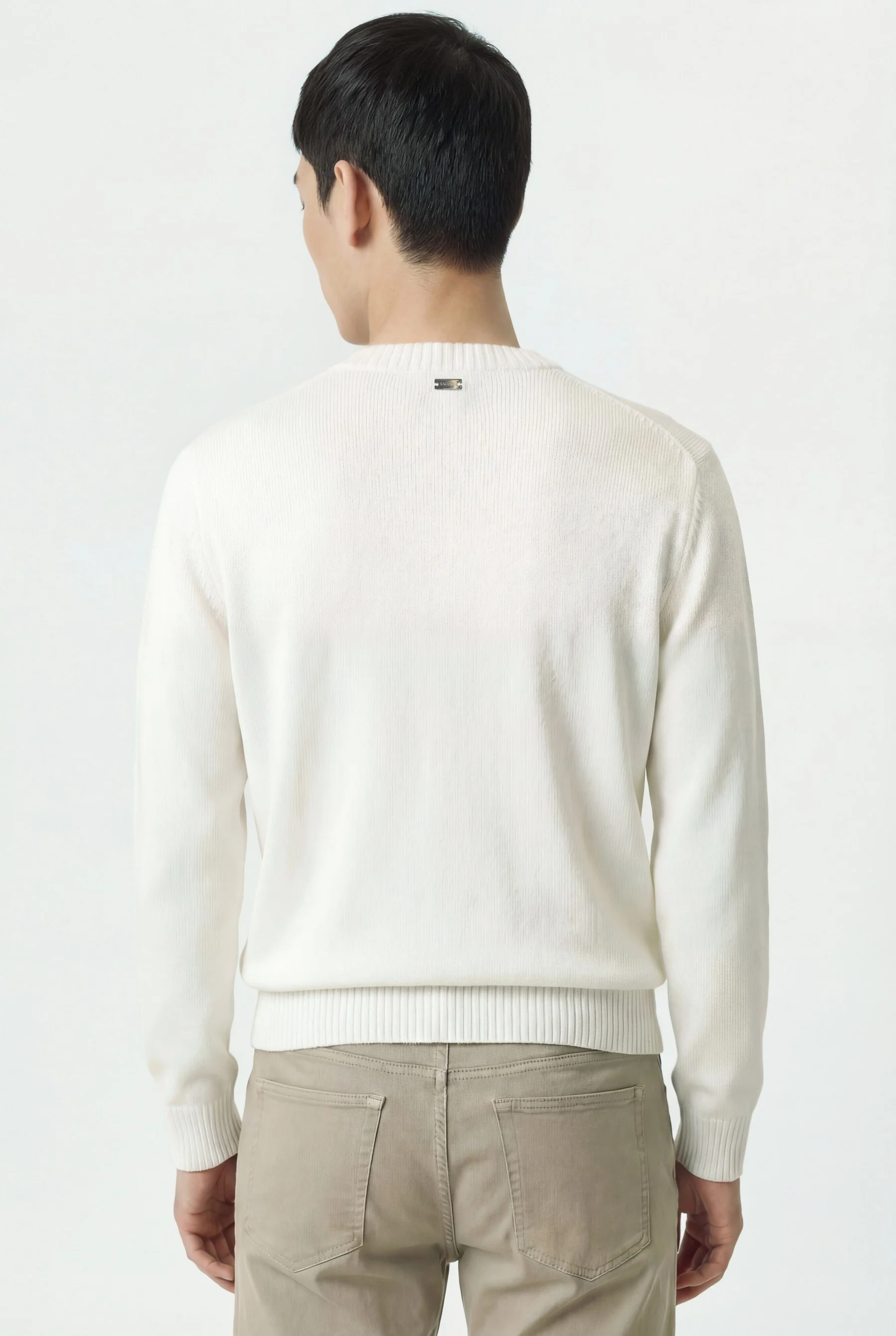 Crew Neck Sweater In Cotton Linen And Silk Blend - Image 9