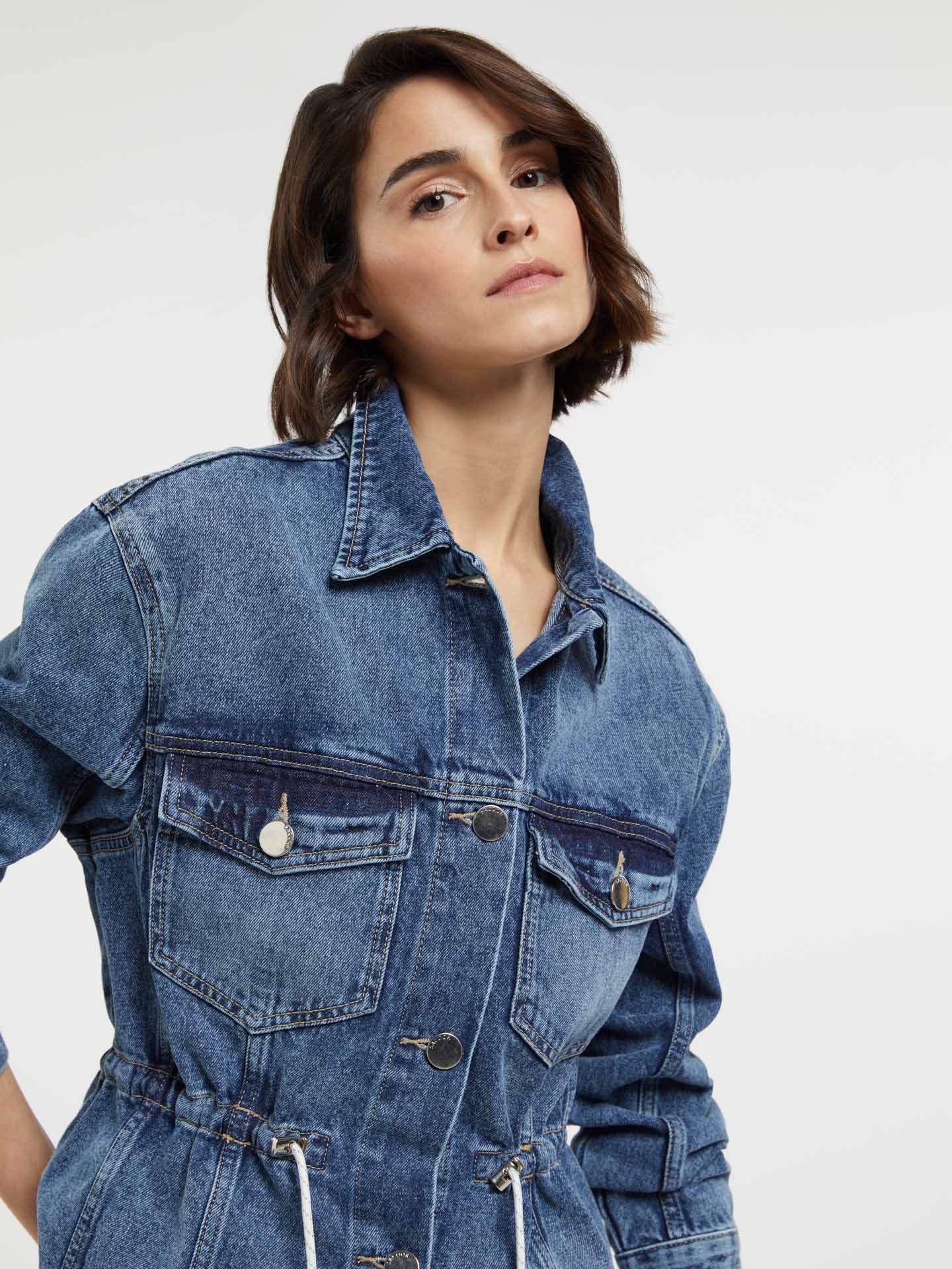 Denim Jacket With Adjustable Waist - Image 3