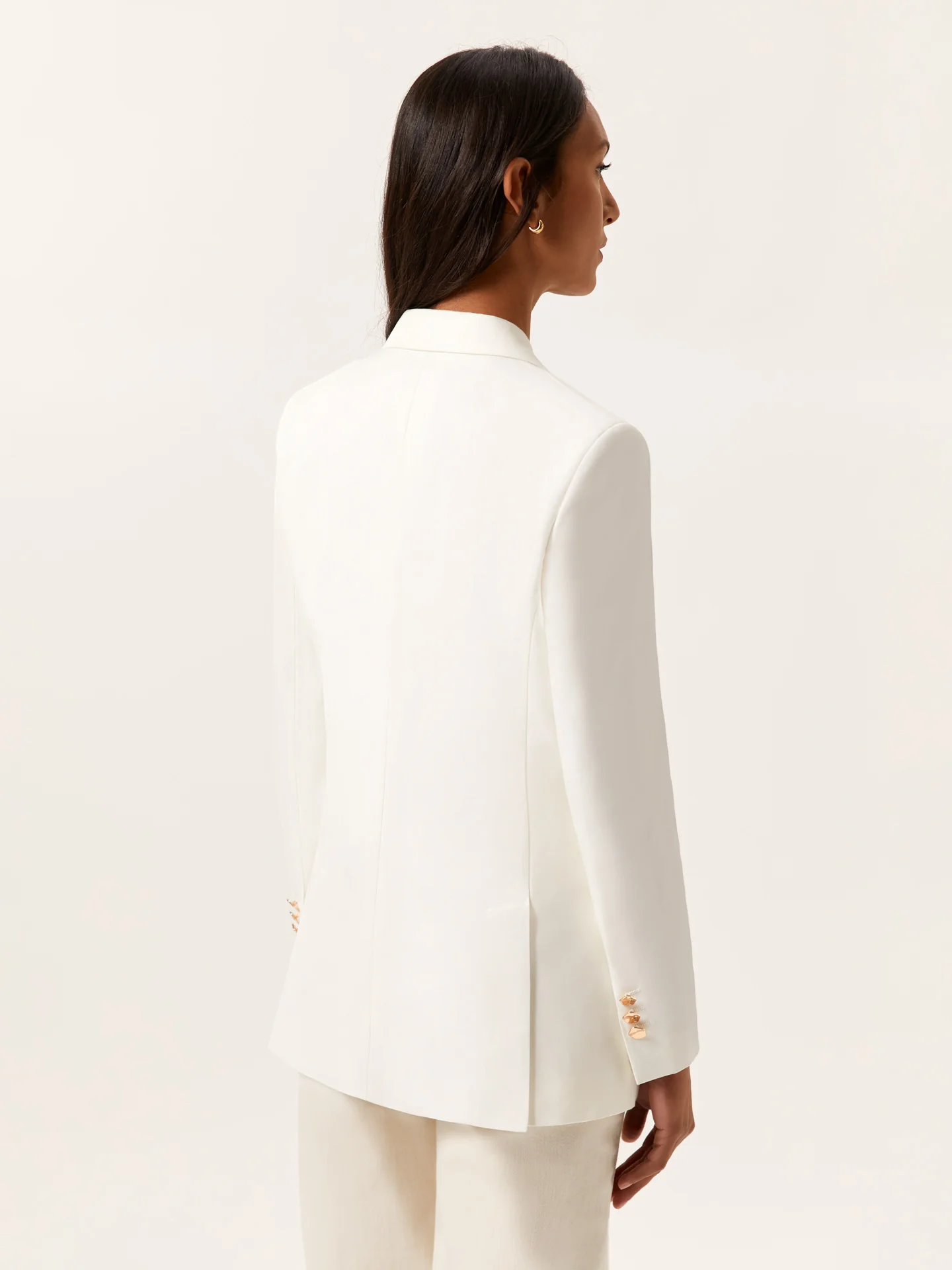 Double-Breasted Suit Blazer In Cotton & Linen Blend - Image 5