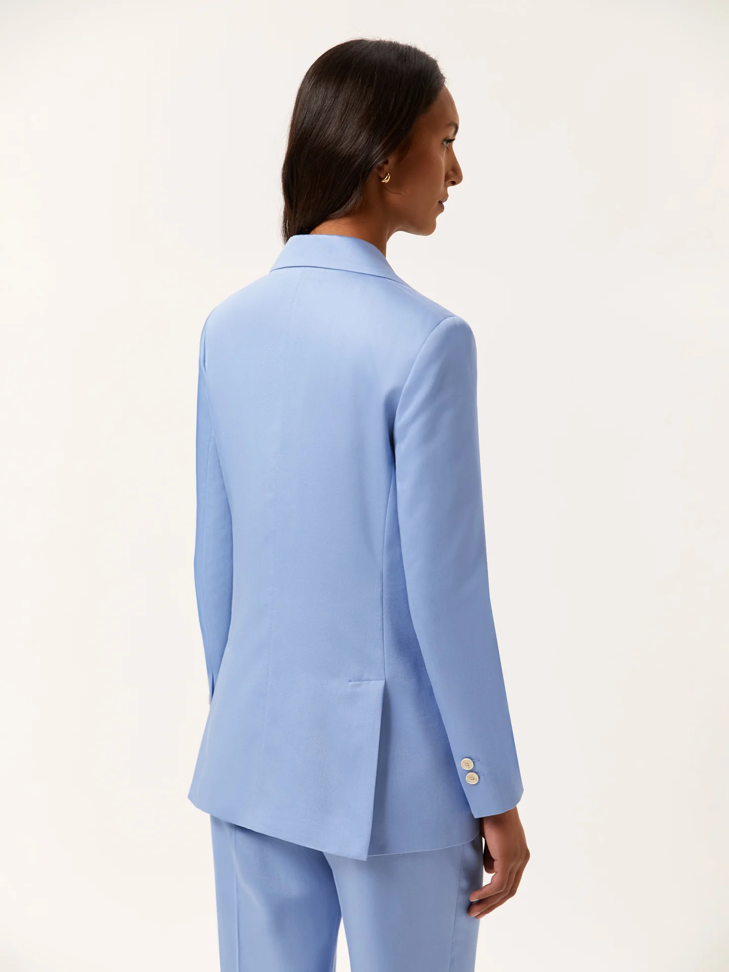 Double-Breasted Suit Blazer In Lyocell & Cotton Blend - Image 4
