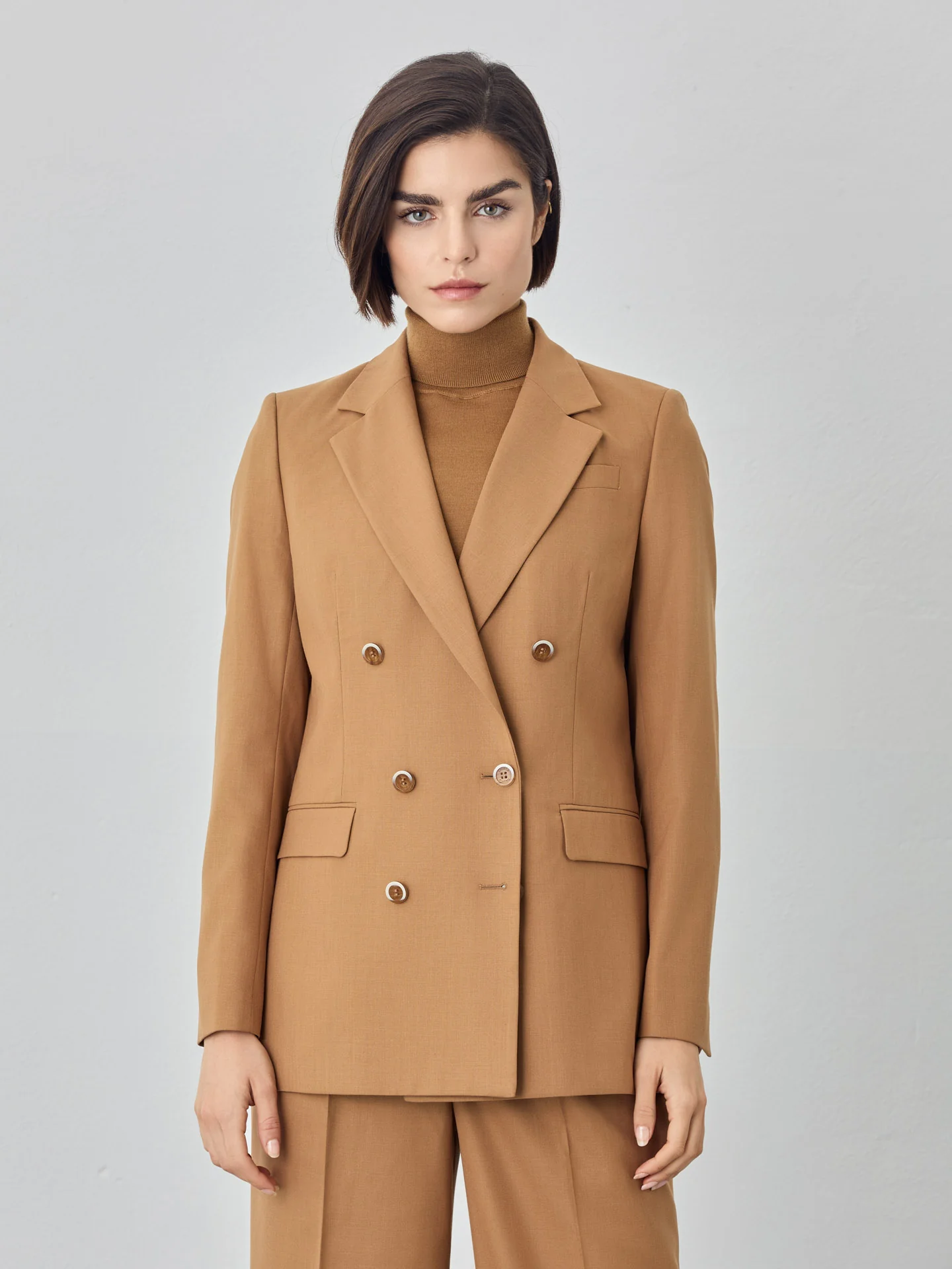 Double-Breasted Suit Blazer In Rayon Blend Fabric - Image 2