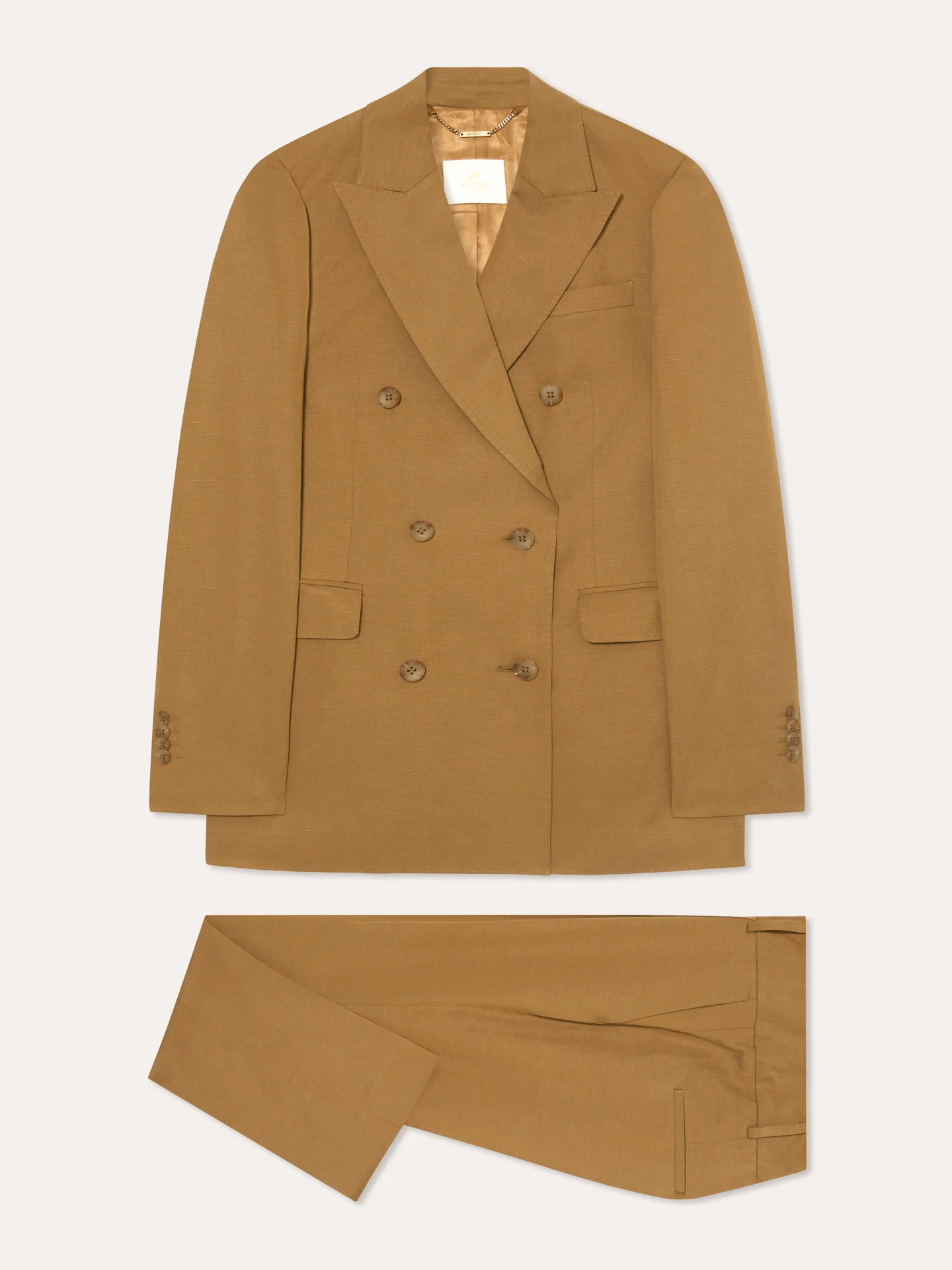 Double-Breasted Suit In Lyocell Linen & Cotton Blend - Image 5