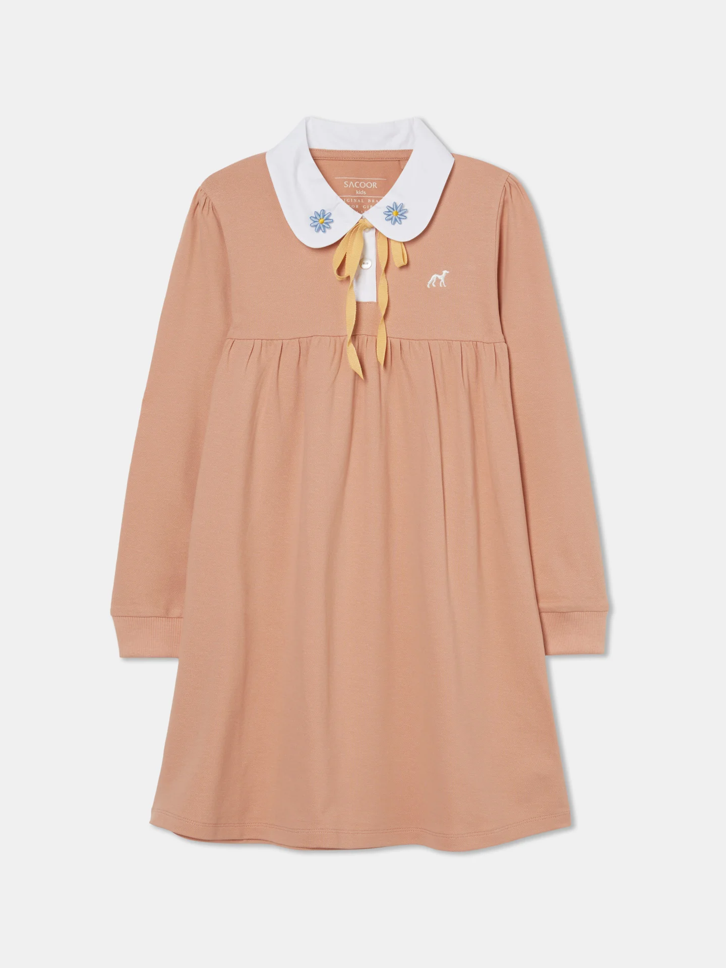 Flower Badge Piquet Dress 3/4 Sleeves - Image 10