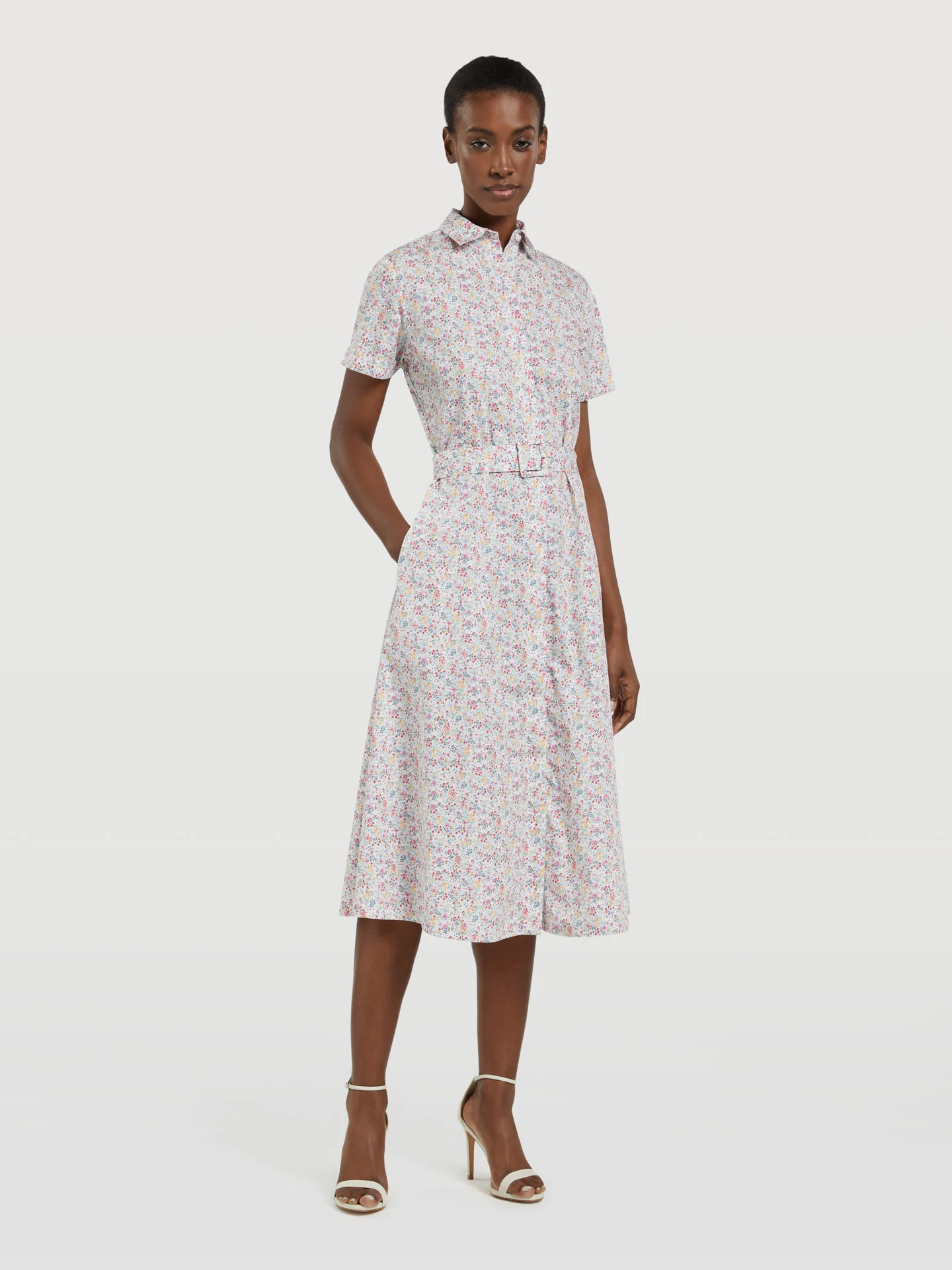 Flower Print Shirt Dress