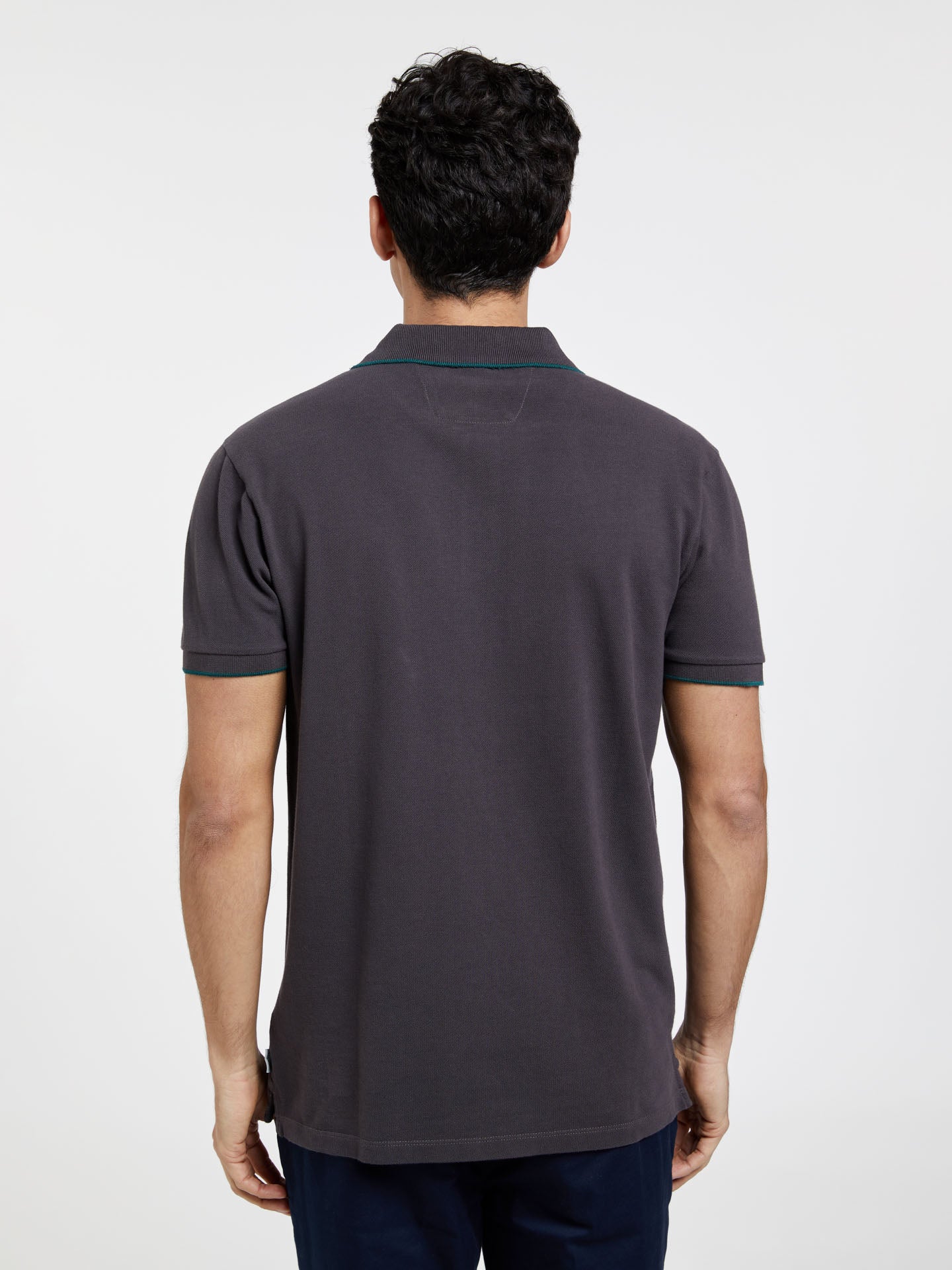 Garment Dye Polo Piqué Shirt With Wrinkled Placket - Image 3