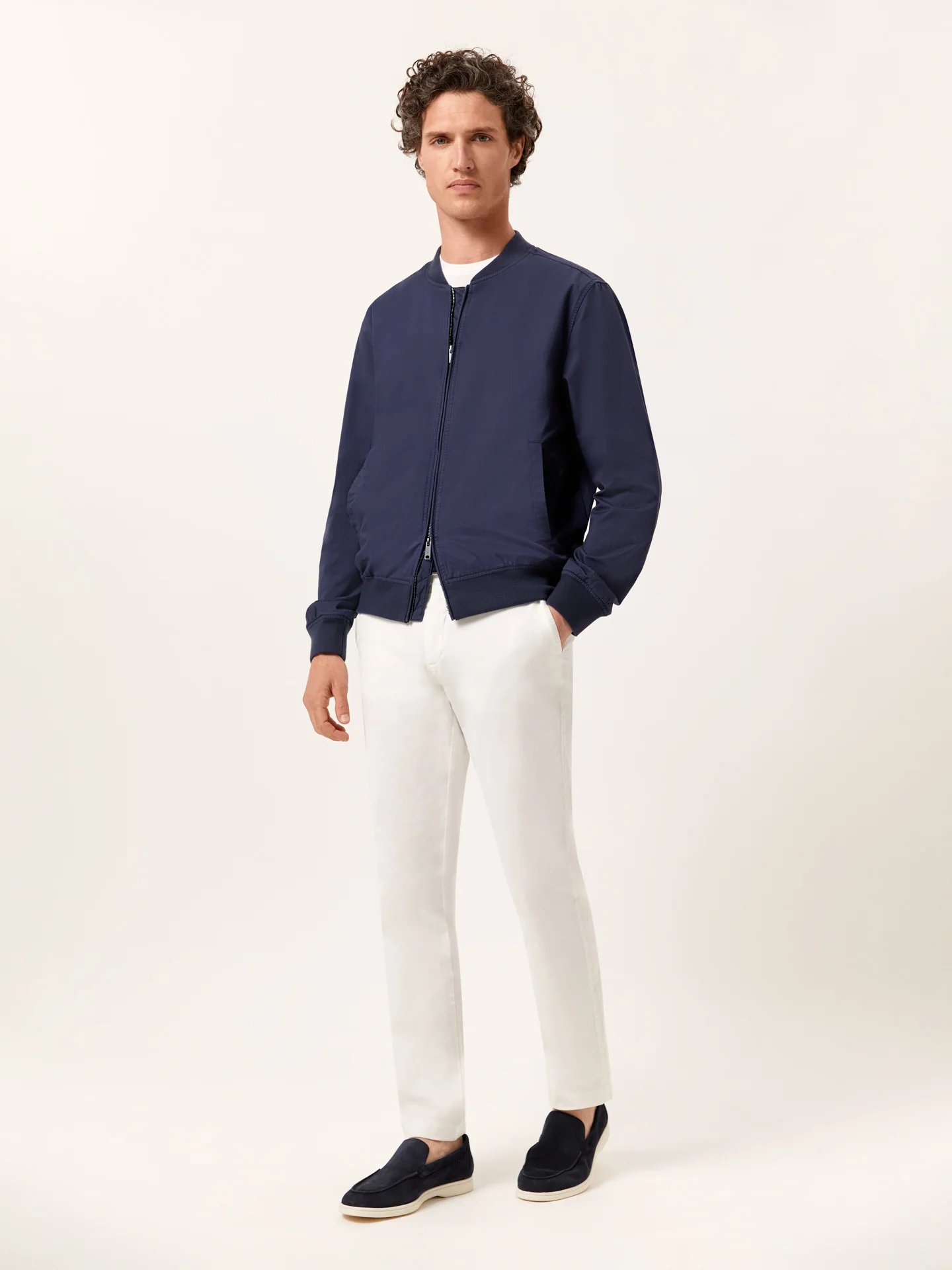 Garment Wash Light Weight Bomber Jacket - Image 2