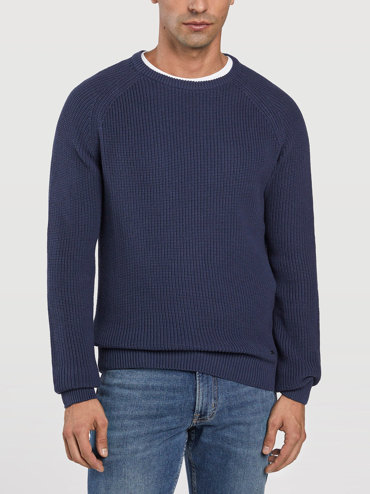 Half cardigan crew neck sweater - Image 5
