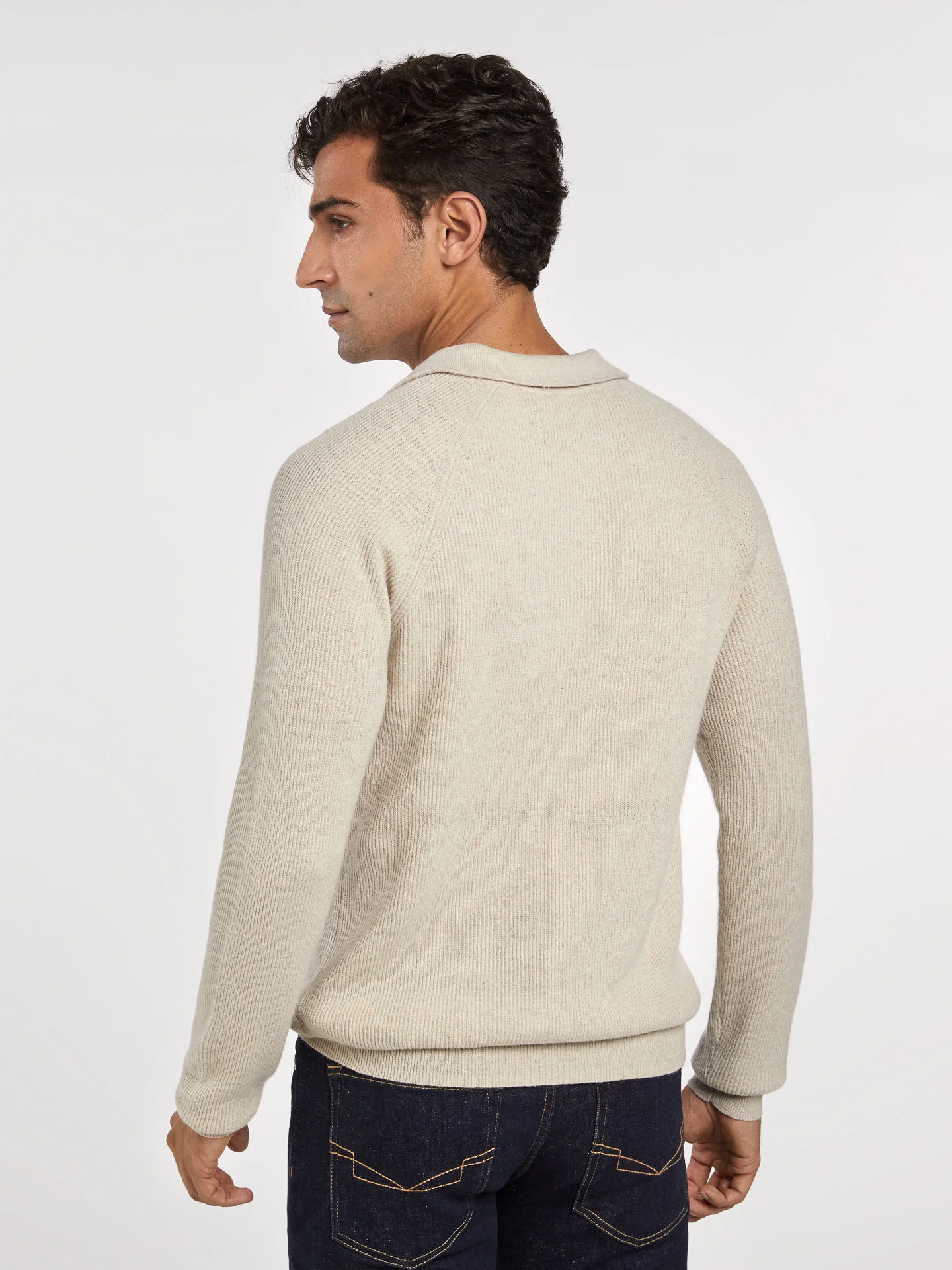 Half cardigan V- neck sweater - Image 3