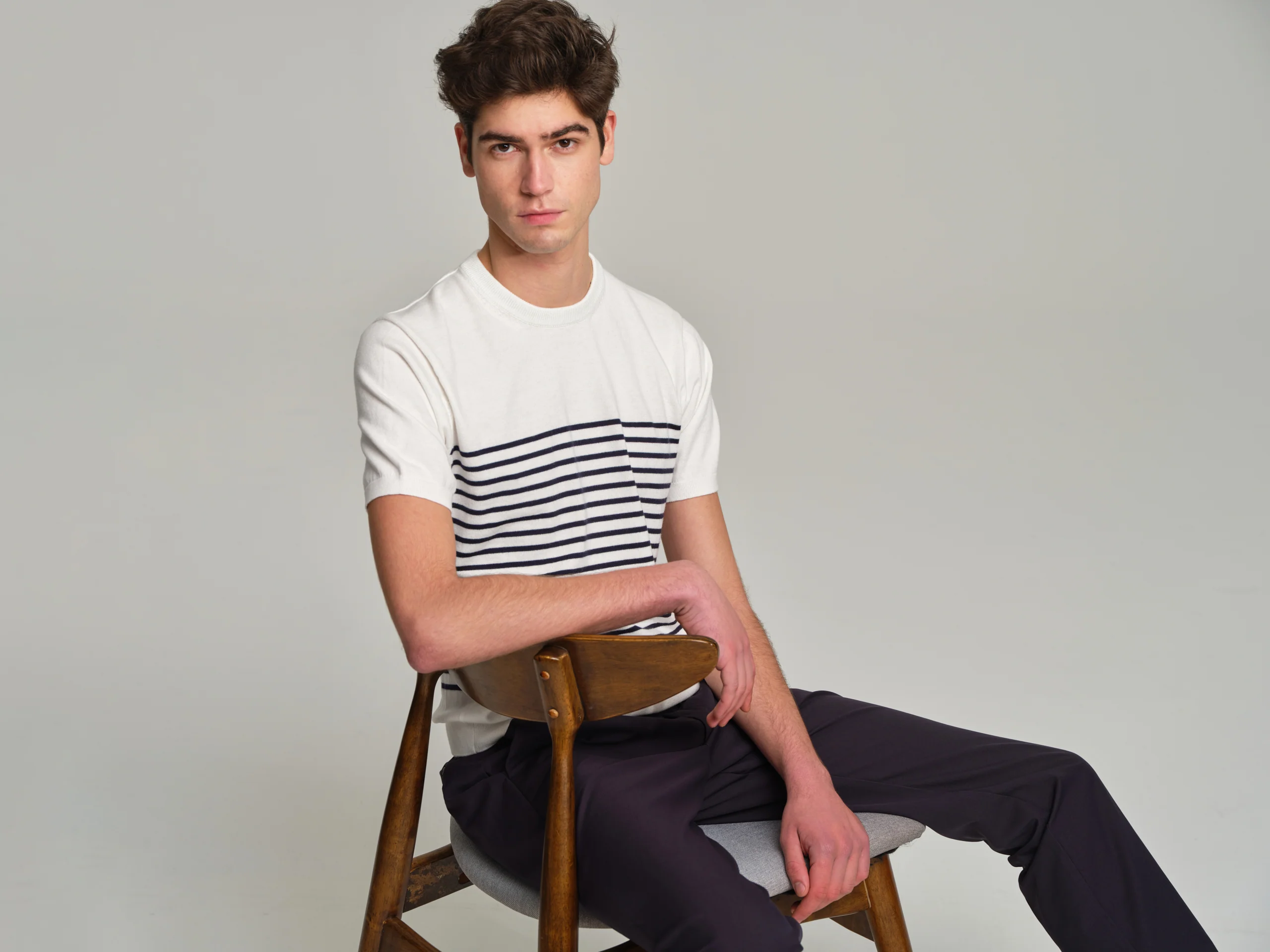 Havana Collection organic cotton short sleeve striped sweater - Image 3