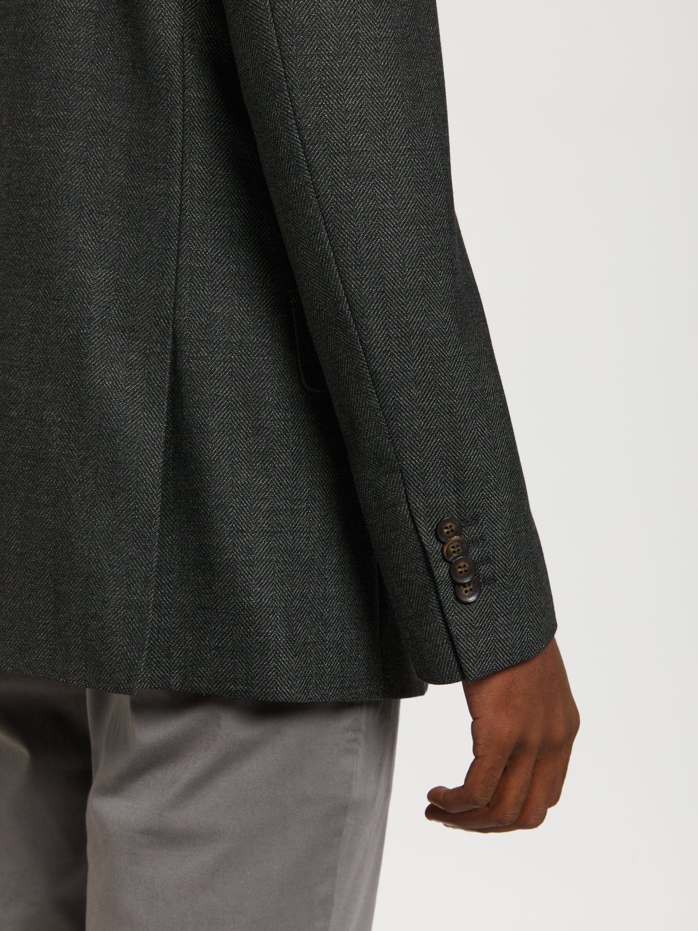Herringbone wool blend blazer - Image 4