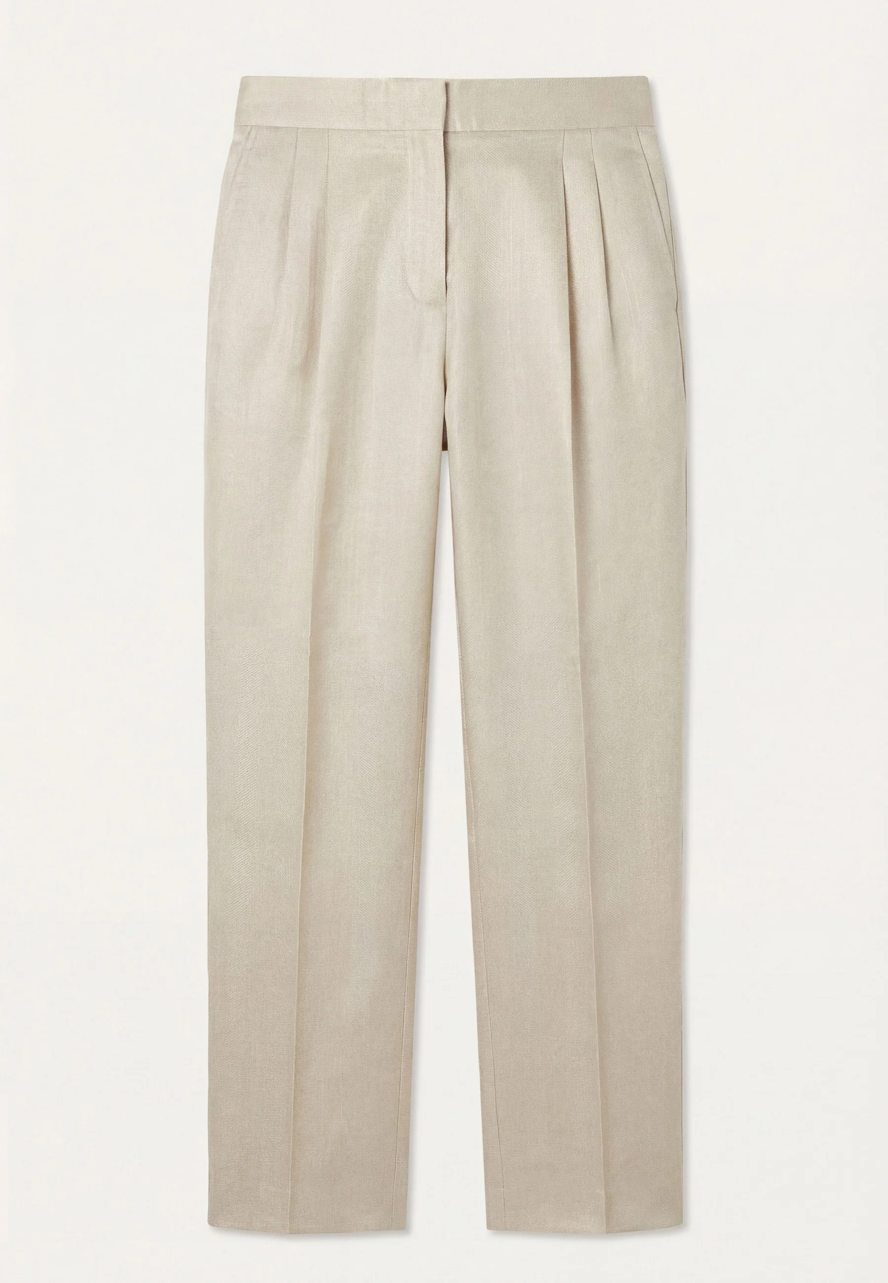 High-Waist Barrel-Leg Trousers In Viscose And Linen Blend - Image 6